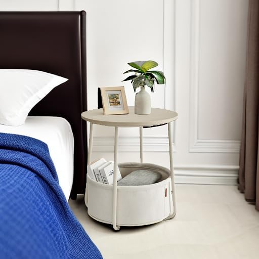 VASAGLE Small Round Side End Table