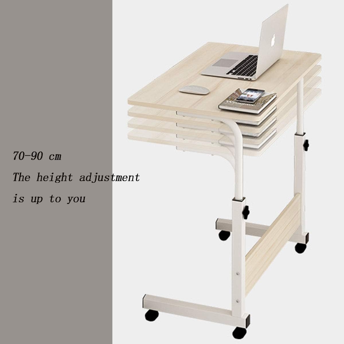 Height Adjustable Desk Side Table Movable w/Wheels
