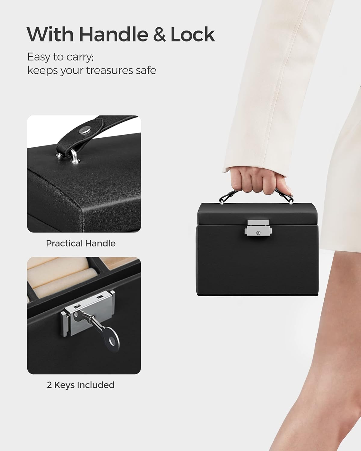 SONGMICS 3-Tier Jewellery Box