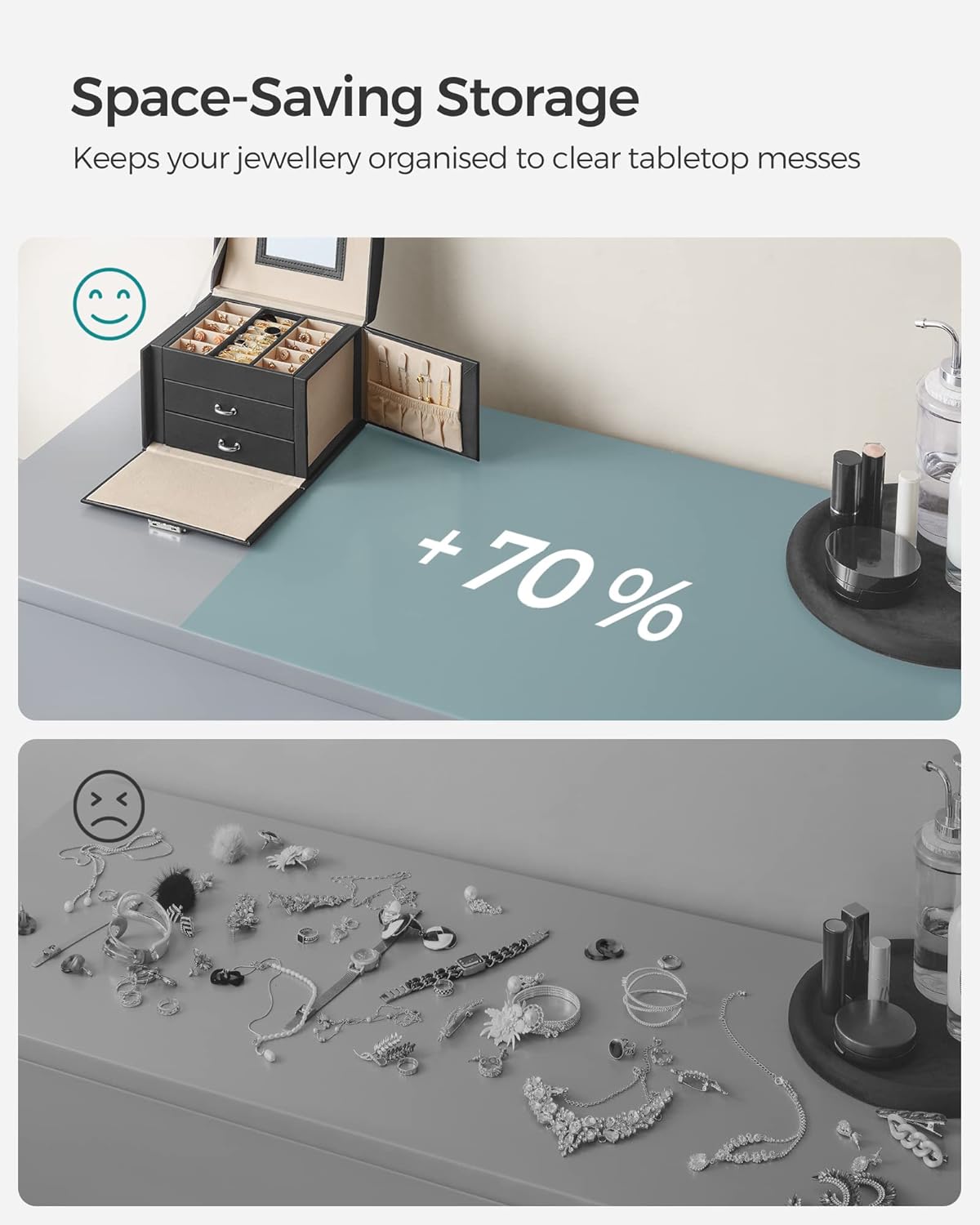 SONGMICS 3-Tier Jewellery Box