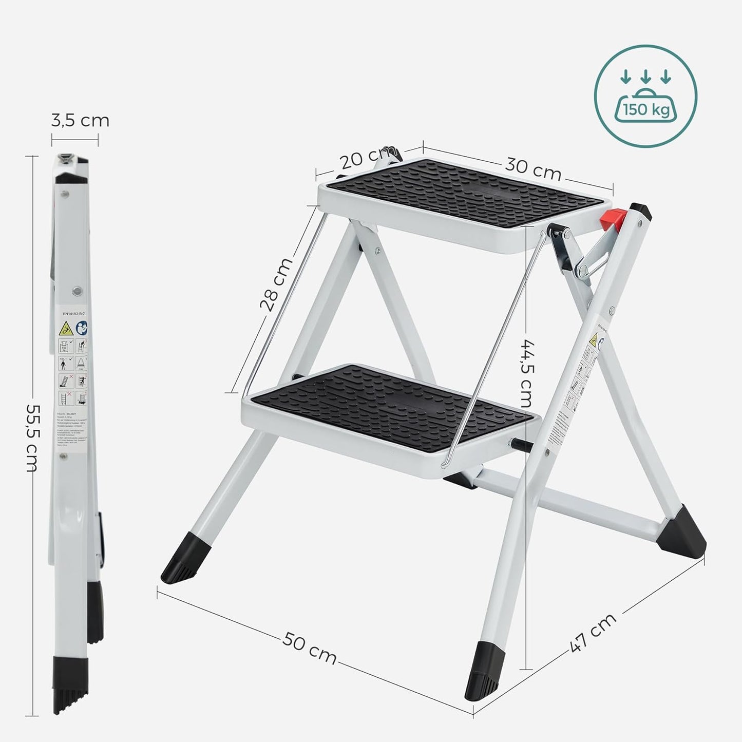 SONGMICS 2 Step Ladder KX1702T