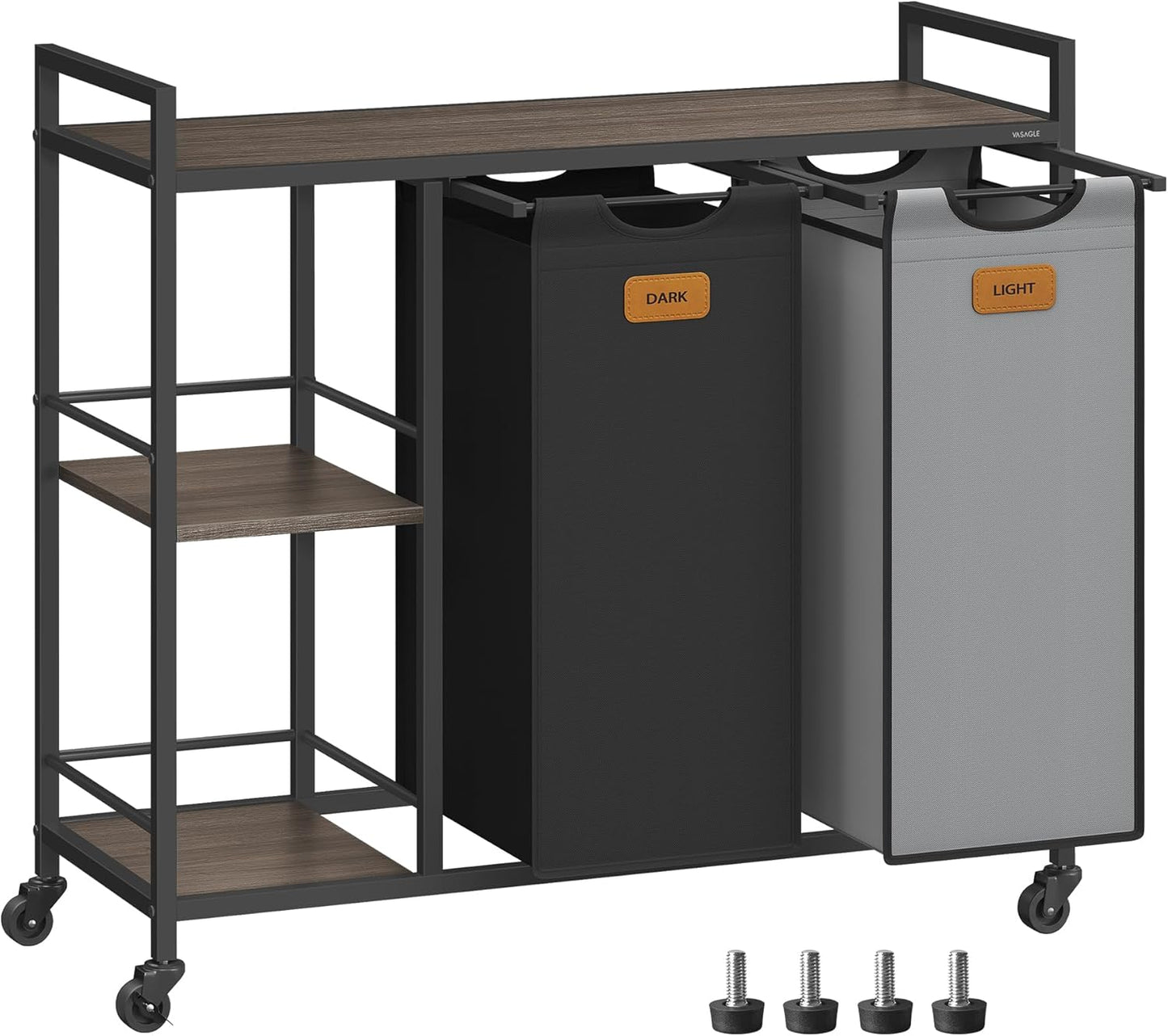 VASAGLE Laundry Hamper with 2 Compartments