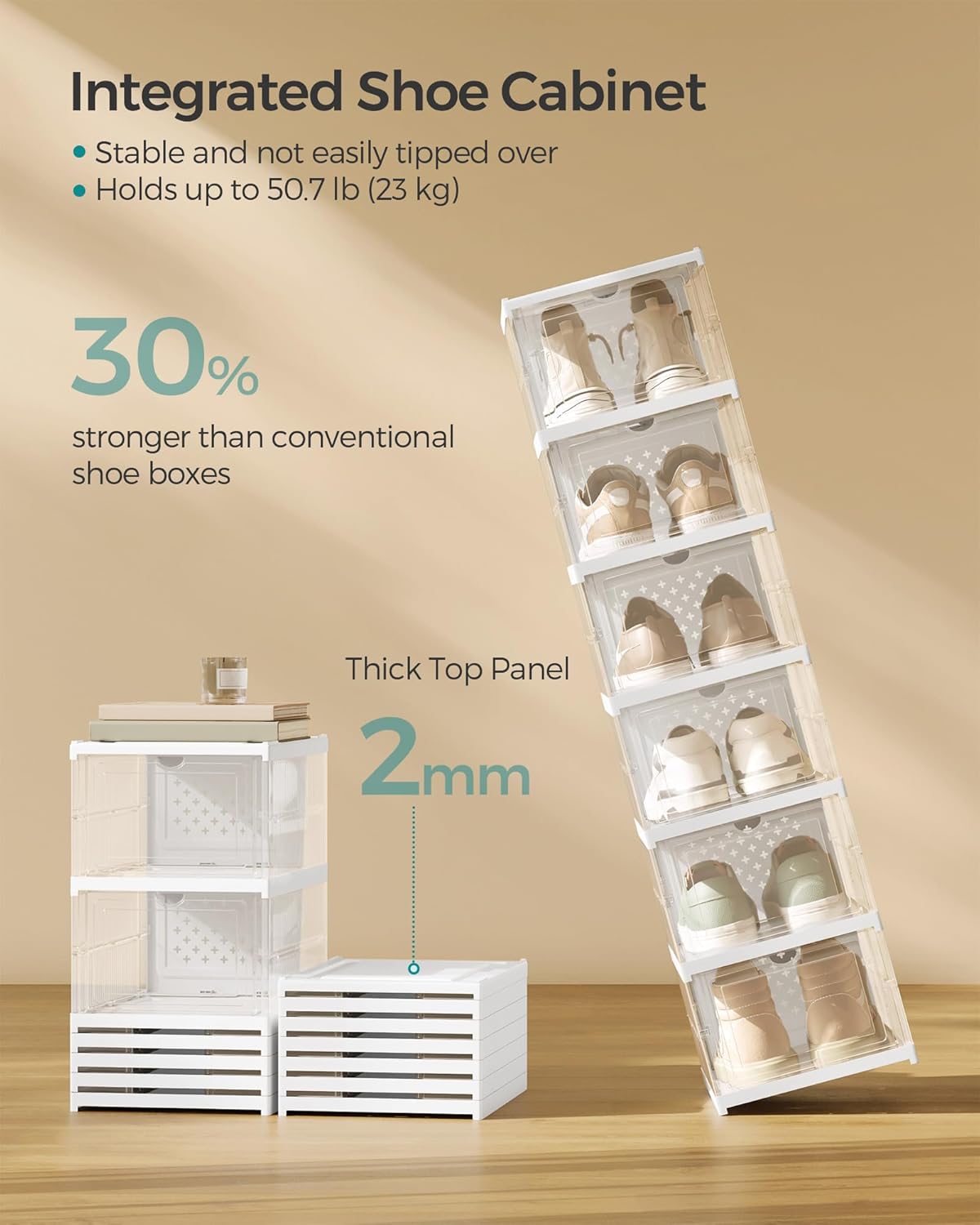 SONGMICS Set of 6 Shoe Boxes