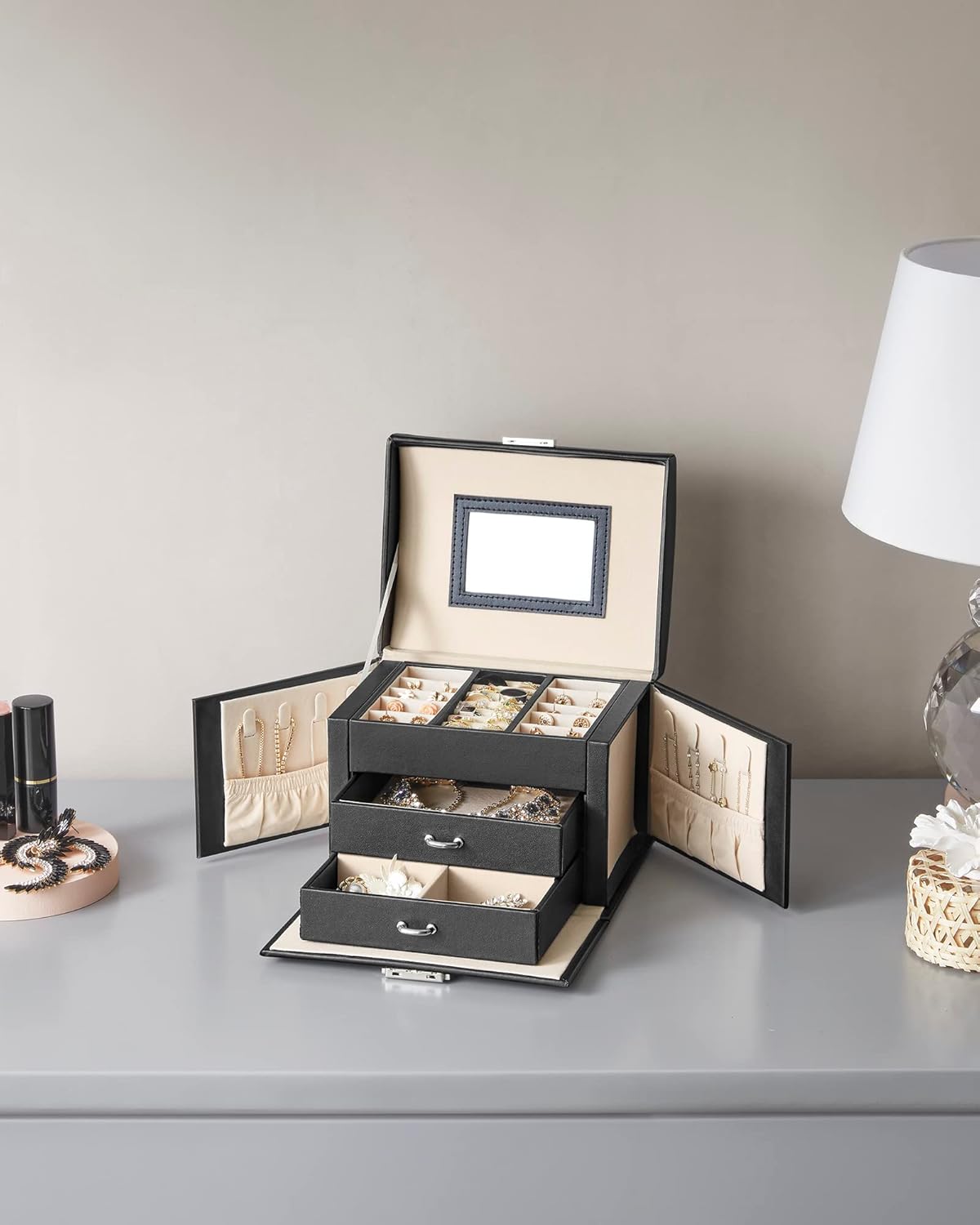 SONGMICS 3-Tier Jewellery Box