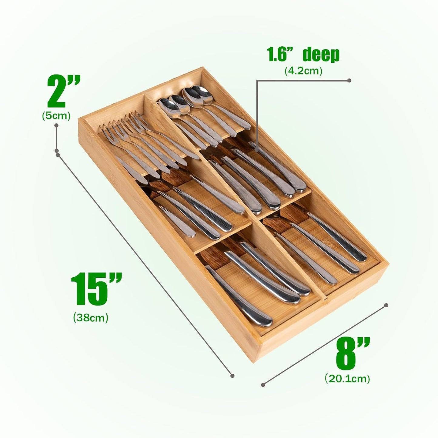 Bamboo Cutlery Drawer Organizer