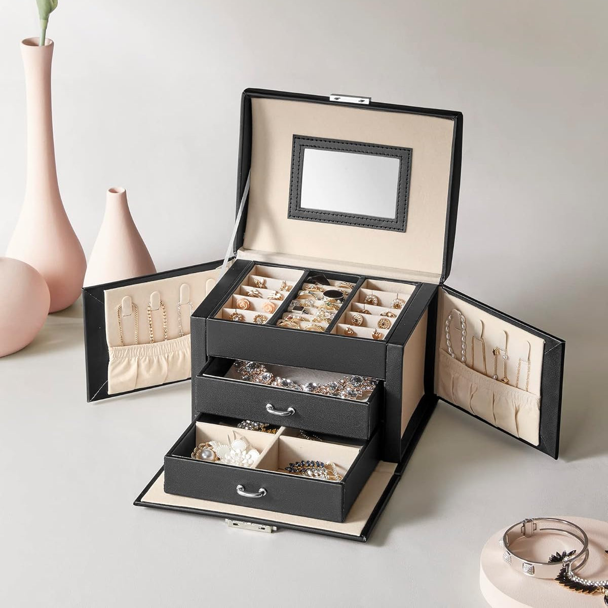 SONGMICS 3-Tier Jewellery Box