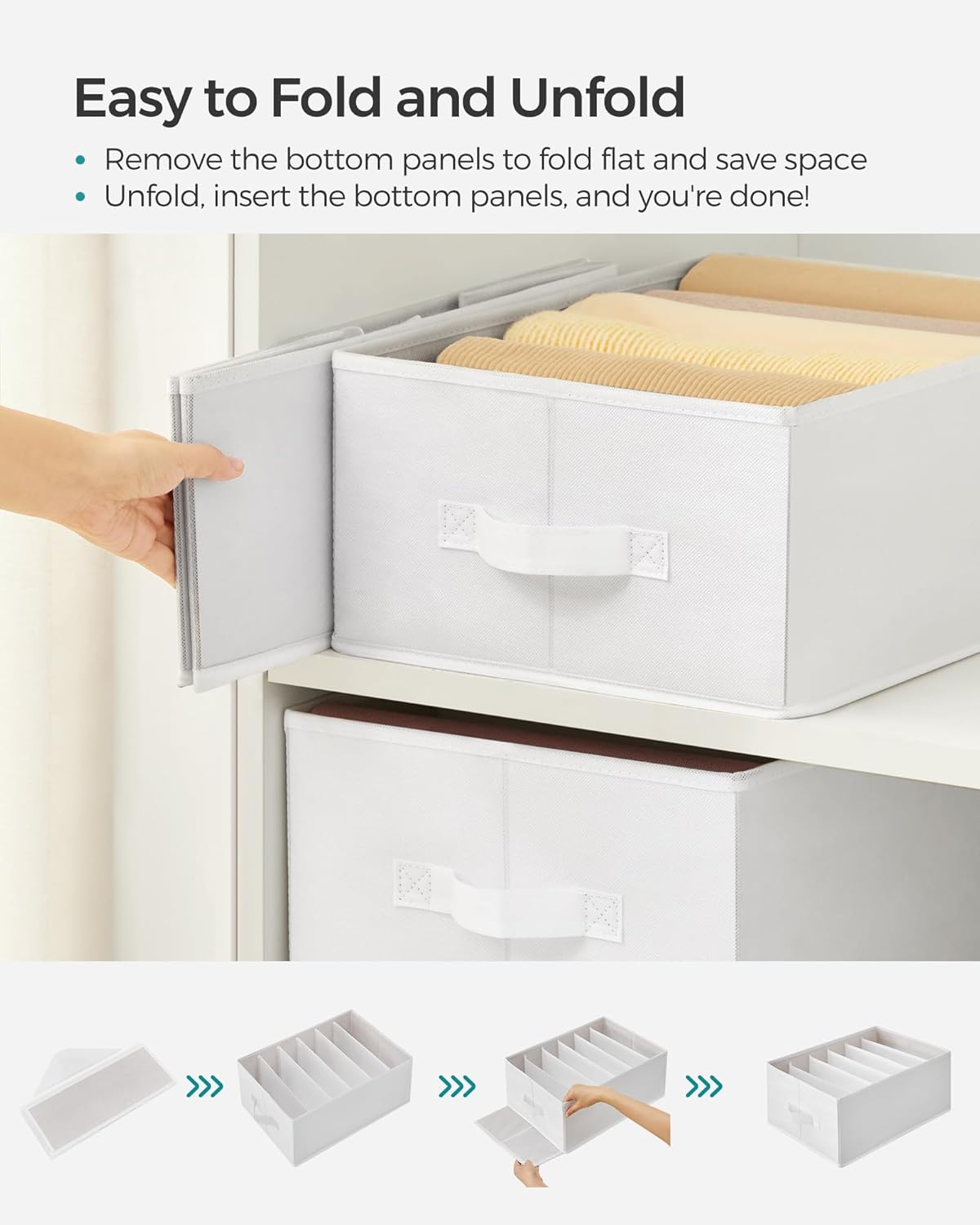 SONGMICS Set of 4 Drawer Organisers