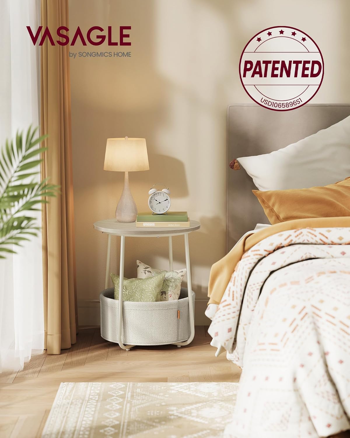 VASAGLE Small Round Side End Table