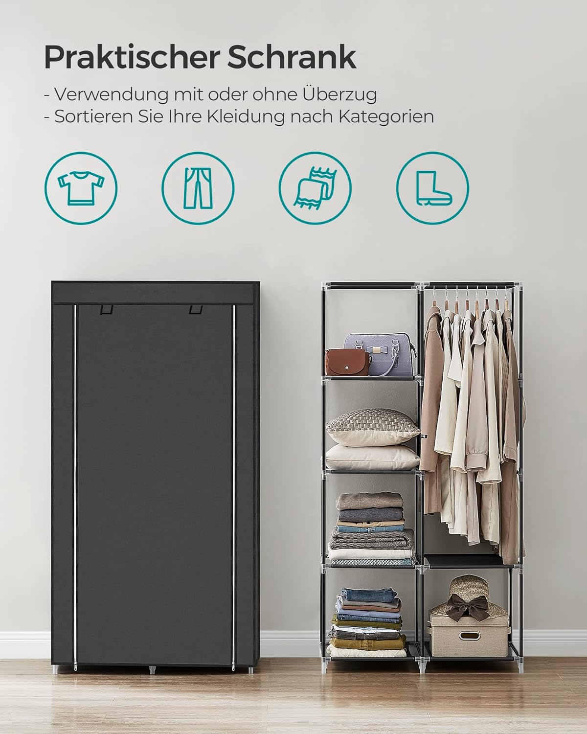 SONGMICS Fabric Wardrobe, Clothes Storage Organiser RYG84H