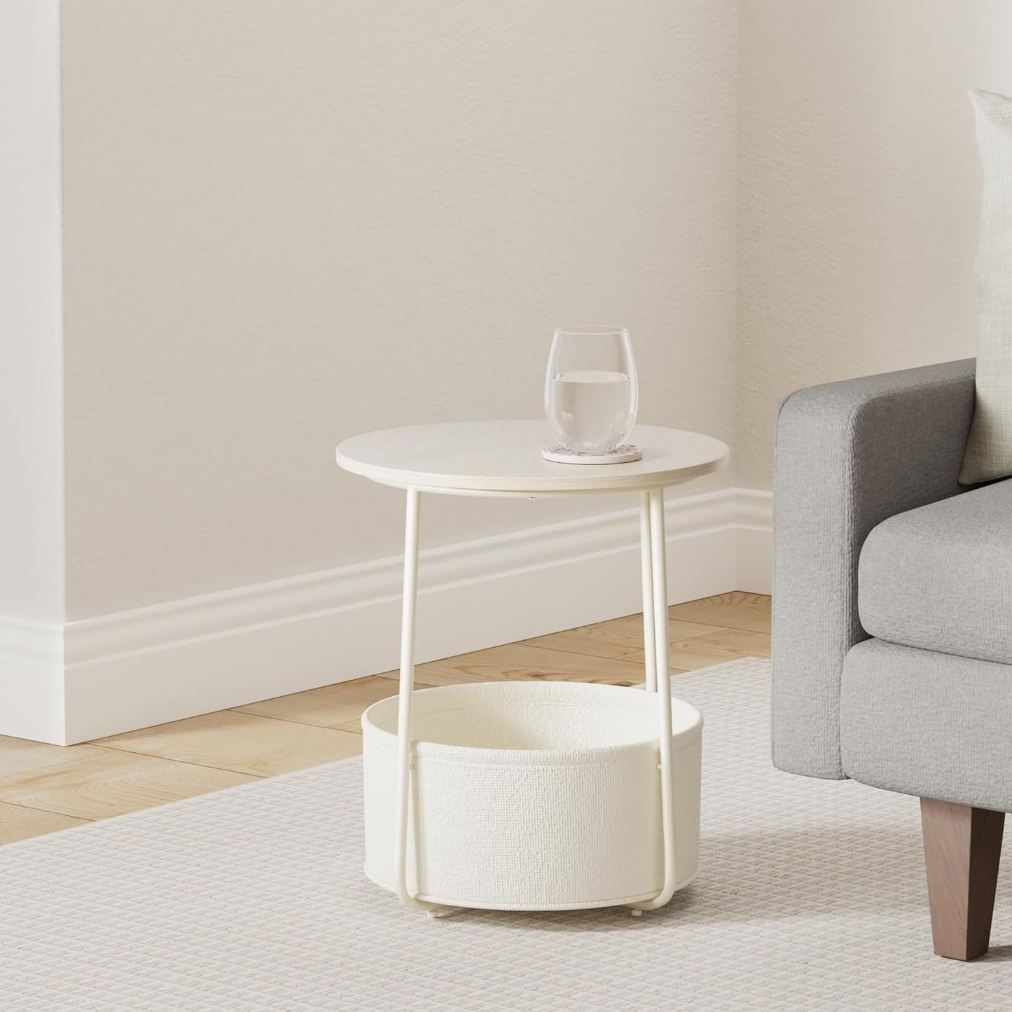 VASAGLE Small Round Side End Table