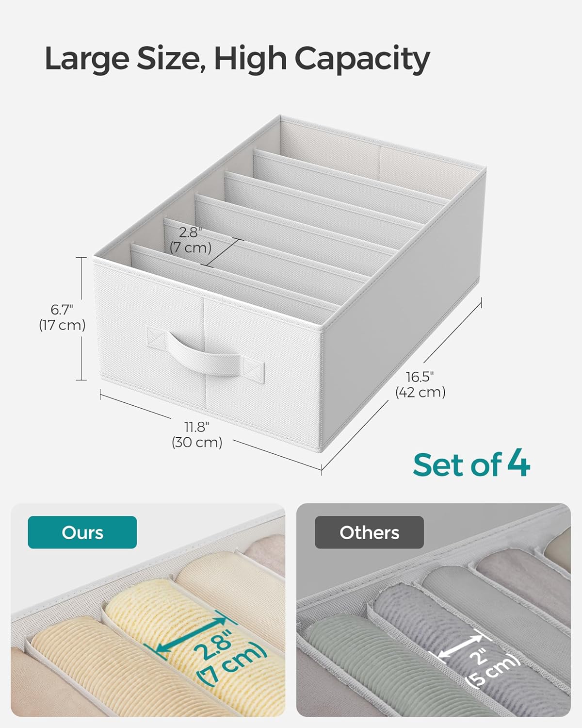 SONGMICS Set of 4 Drawer Organisers