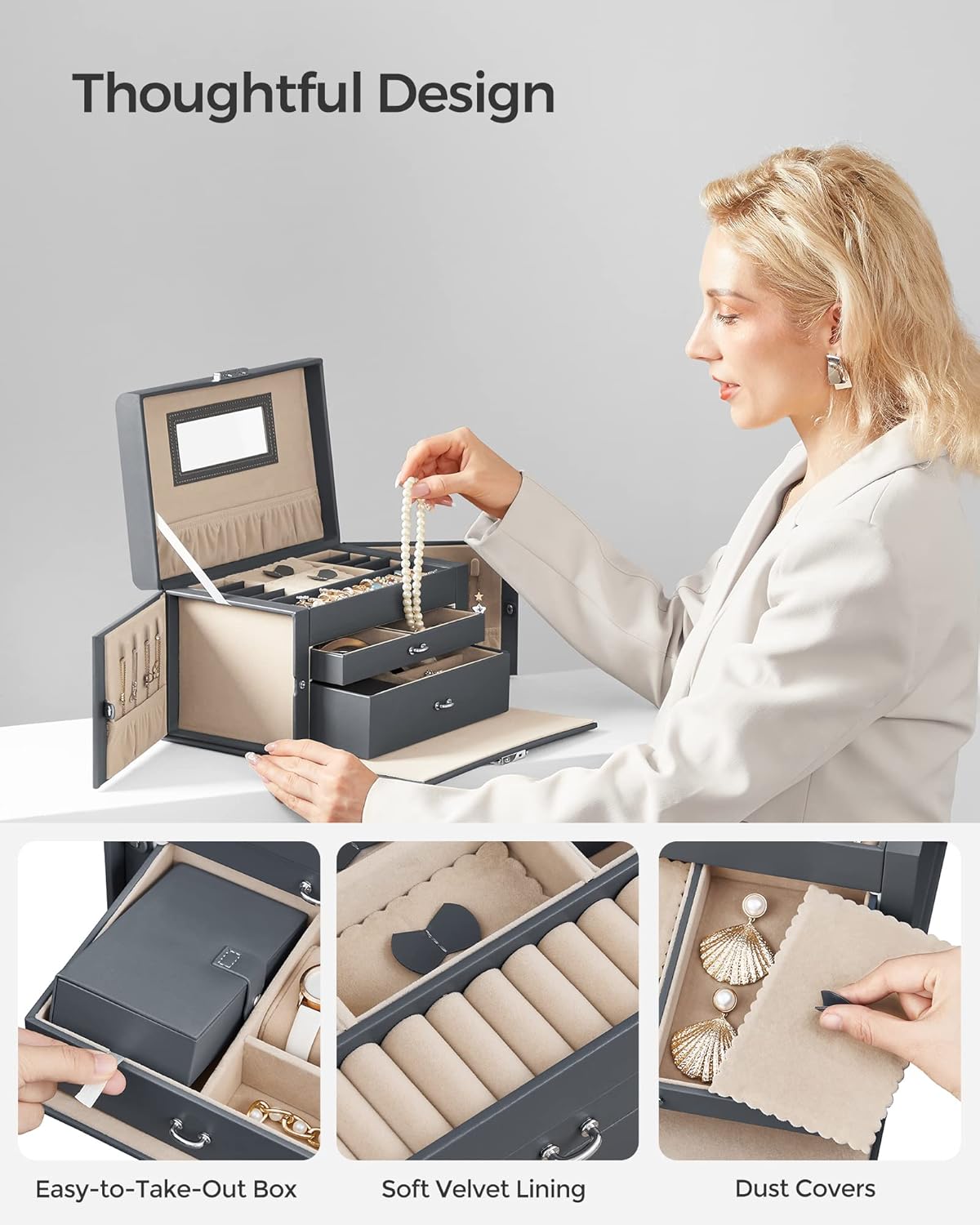 SONGMICS Jewellery Box