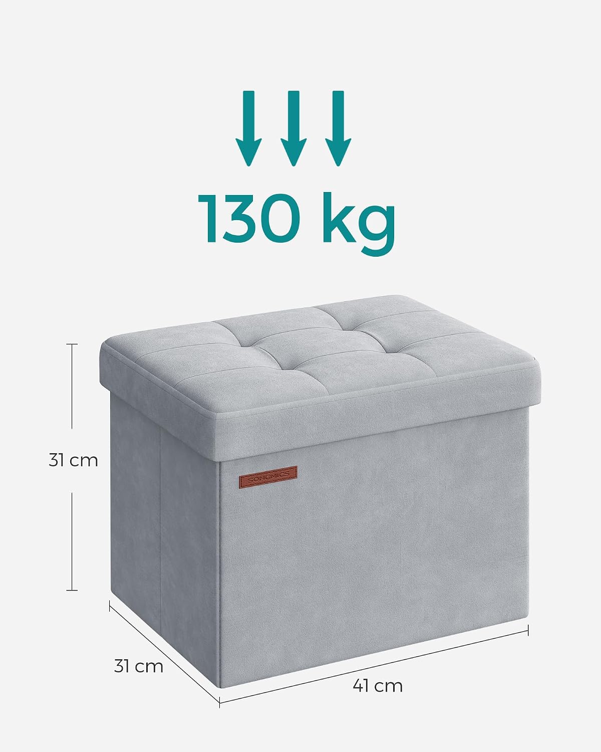 SONGMICS Pouf with Storage Space LSF200G02