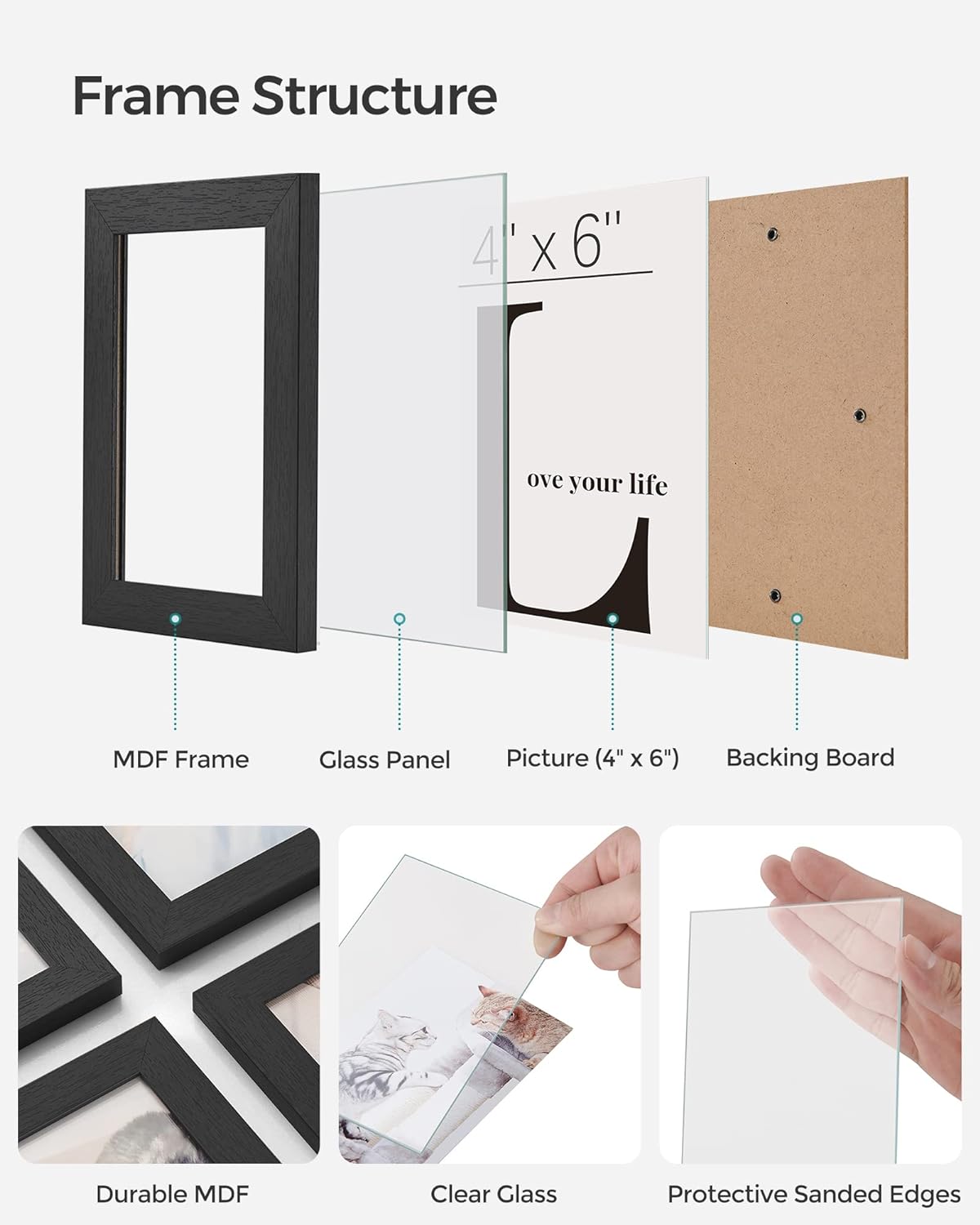SONGMICS Picture Frame Collage for 12 Photos