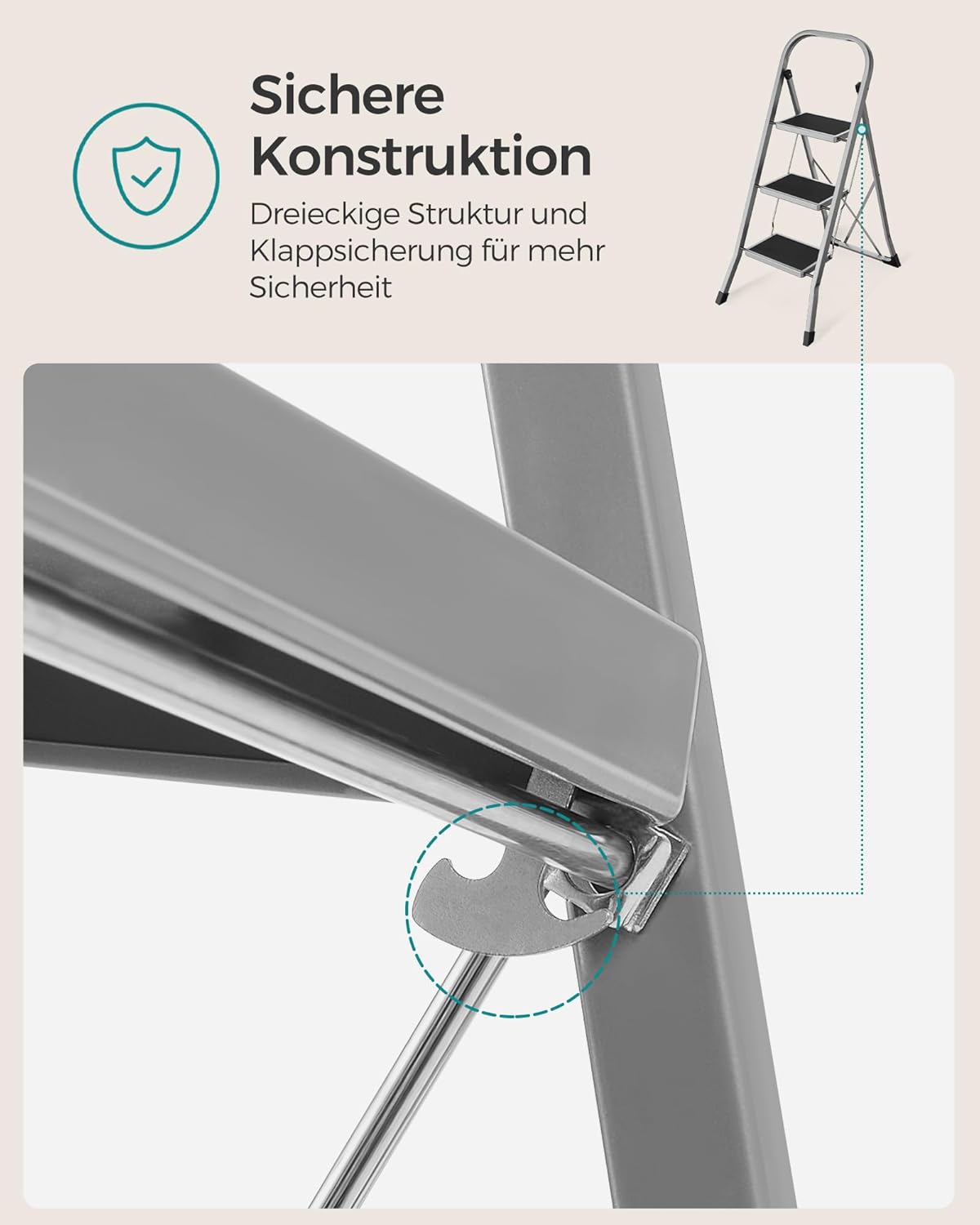 SONGMICS 3-Step Ladder