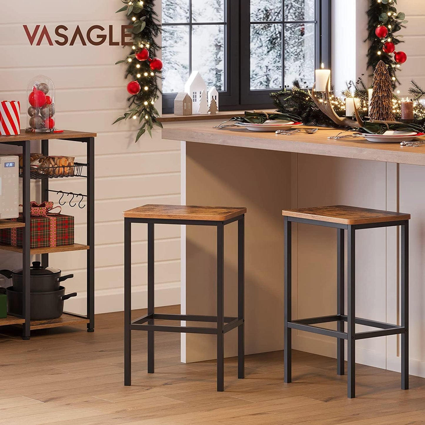 VASAGLE Bar Stools Set of 2