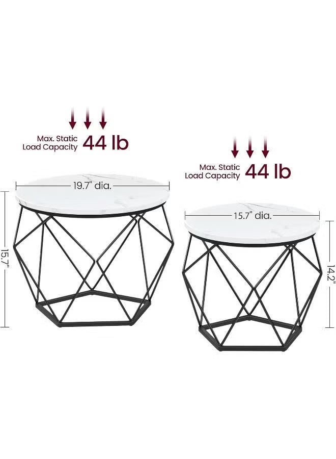 VASAGLE Set of 2 Round Coffee Tables LET040WA01
