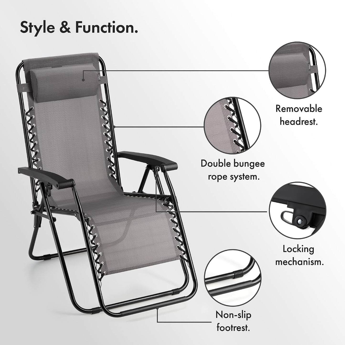 VonHaus Zero Gravity Chairs Set of 2
