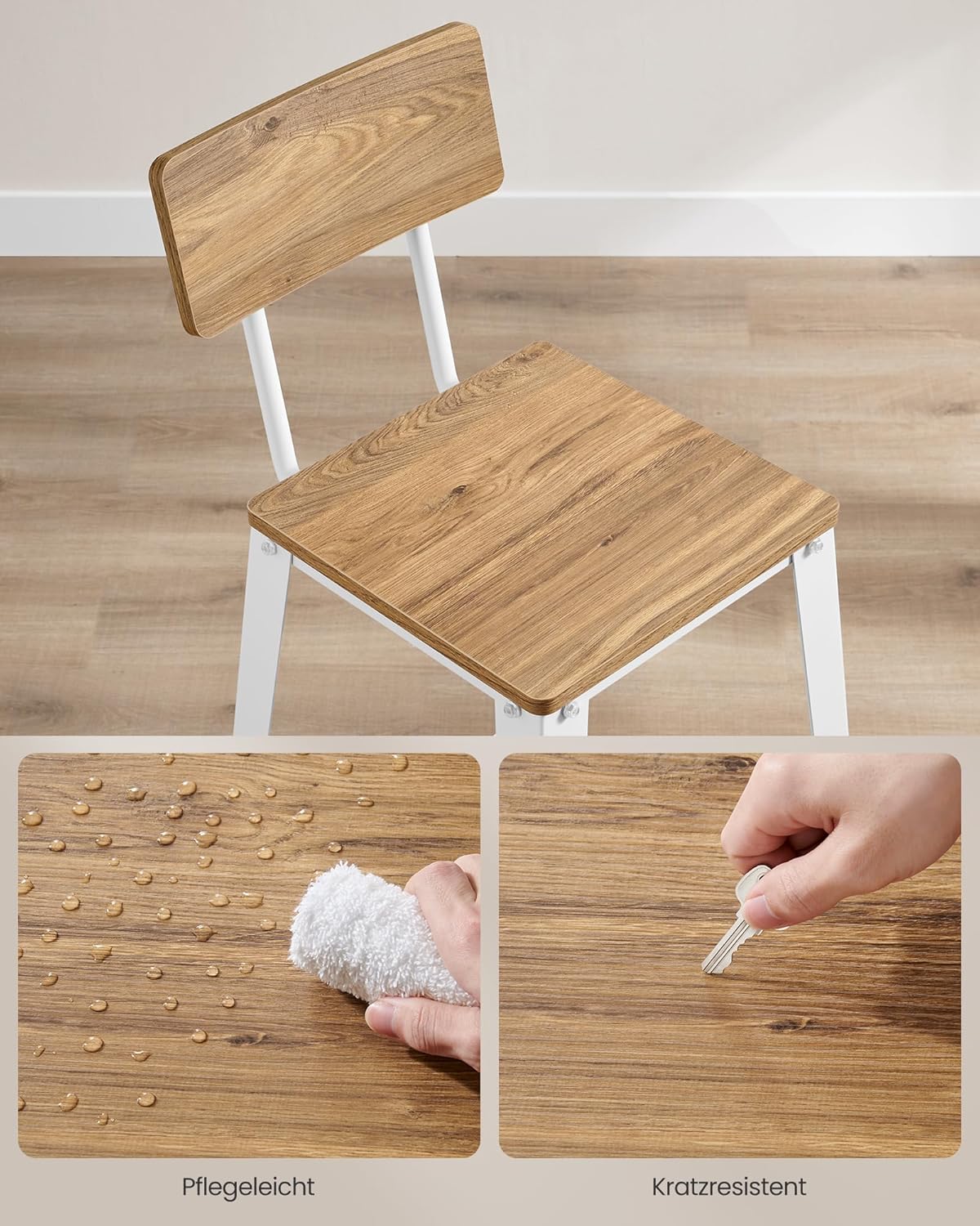 VASAGLE Set of 2 Bar Stools Kitchen Chairs