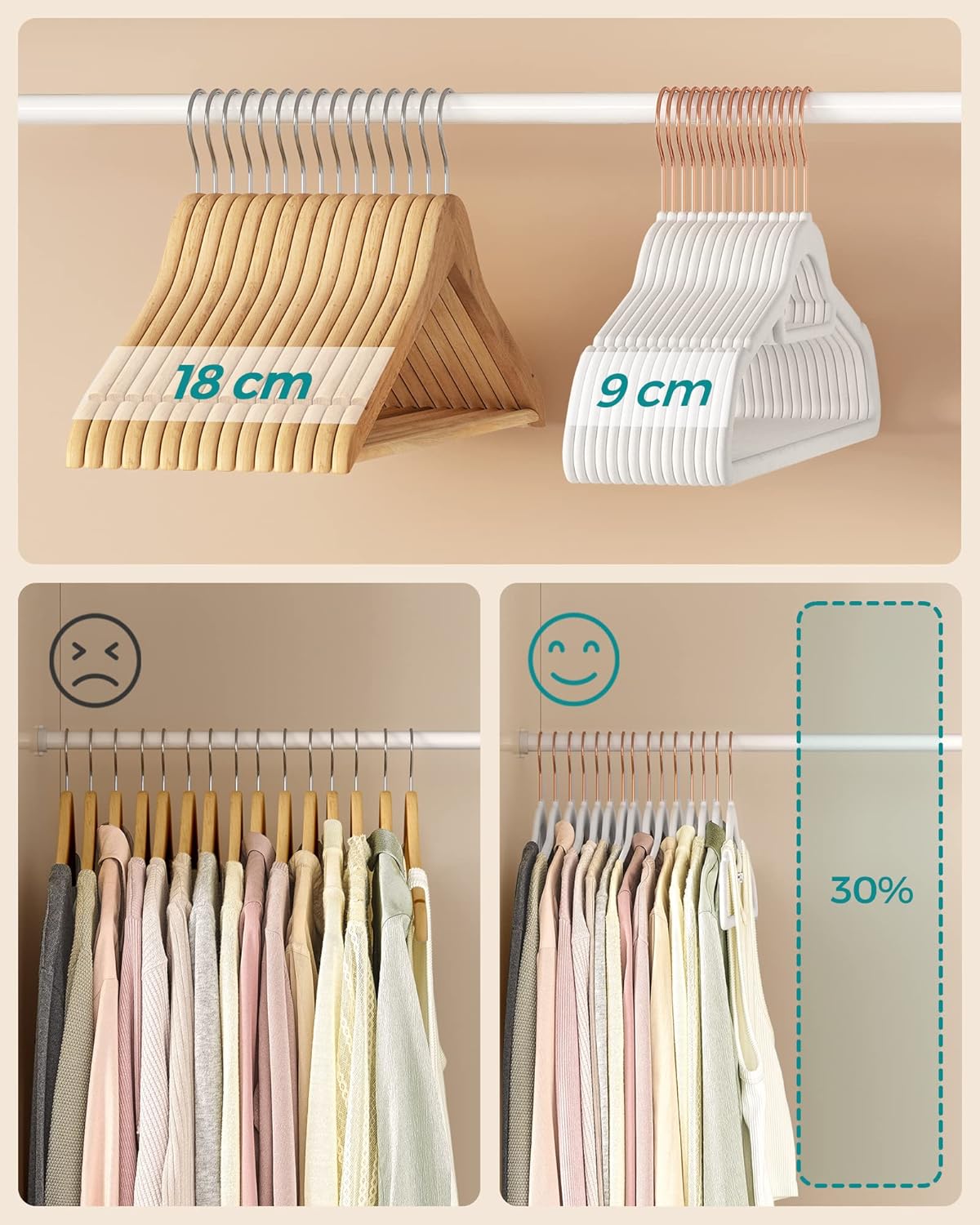 SONGMICS Velvet Hangers, Set of 50 CRF021W02