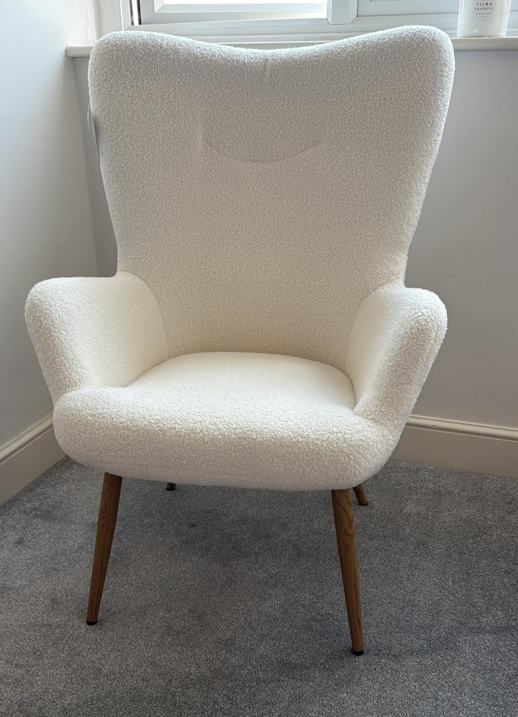 Yaheetech Modern Armchair Sherpa Fabric