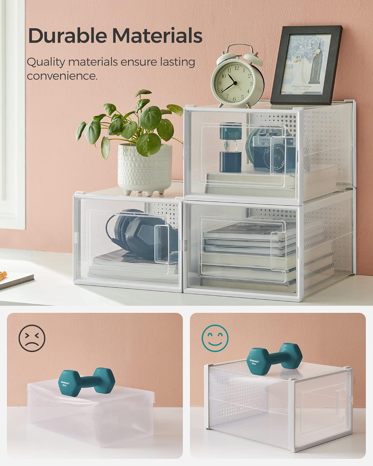 SONGMICS Set of 18 Shoe Boxes