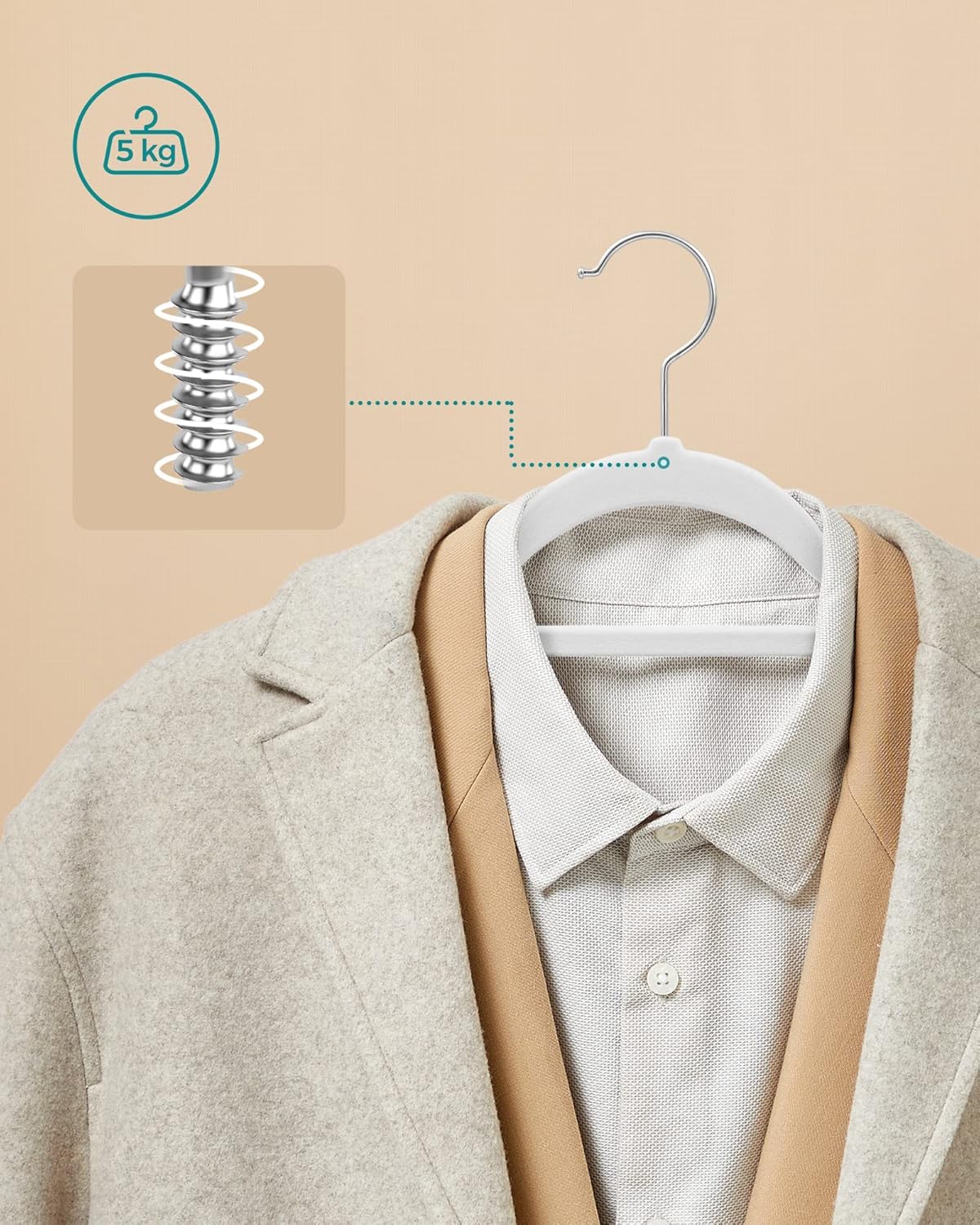 SONGMICS Velvet Hangers, Set of 50