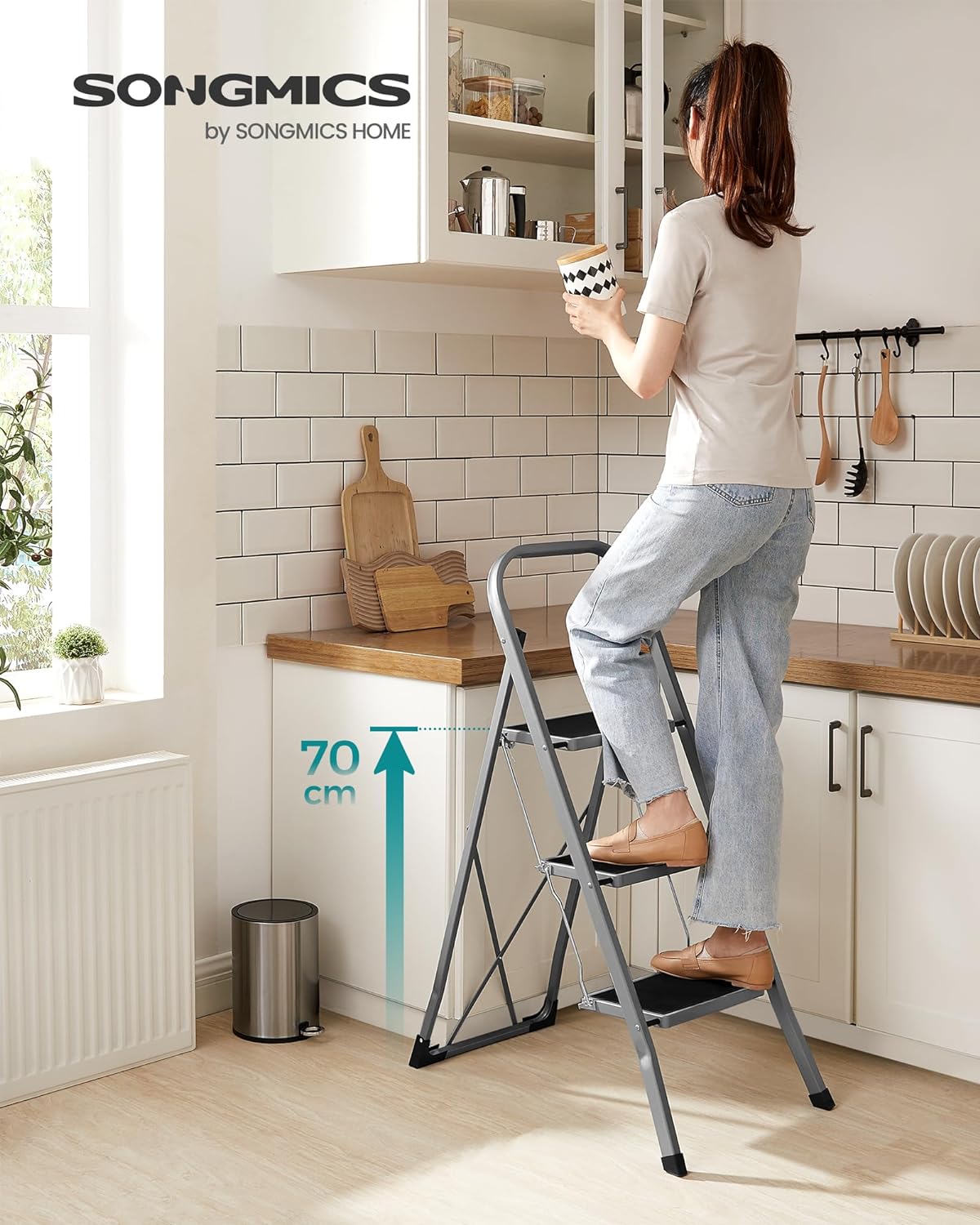 SONGMICS 3-Step Ladder
