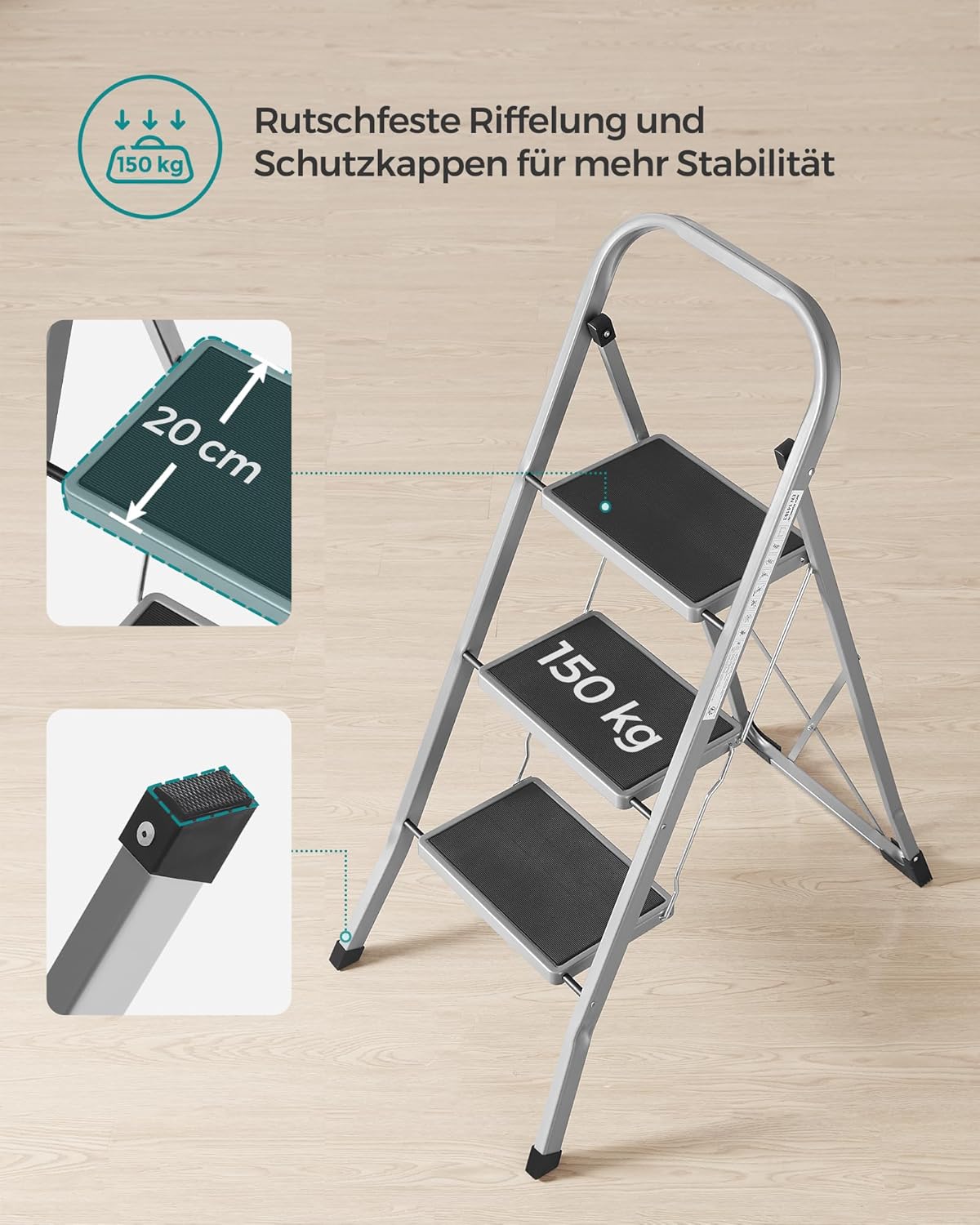 SONGMICS 3-Step Ladder
