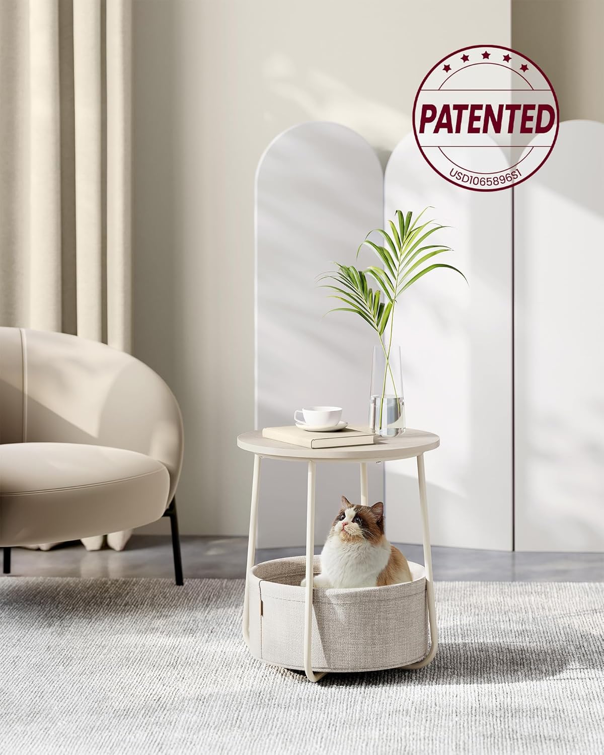 VASAGLE Small Round Side End Table