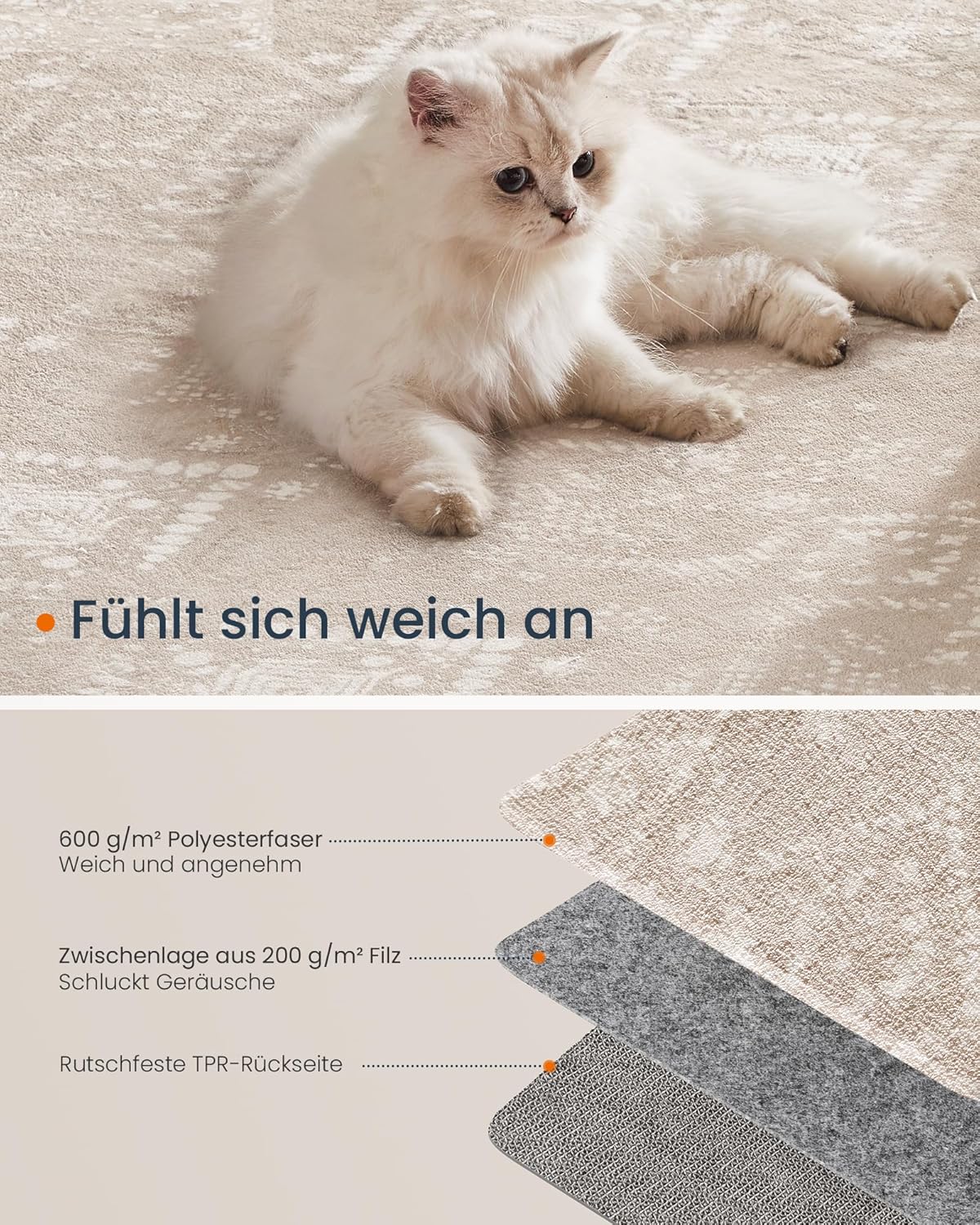 SONGMICS HOME Rug Carpet