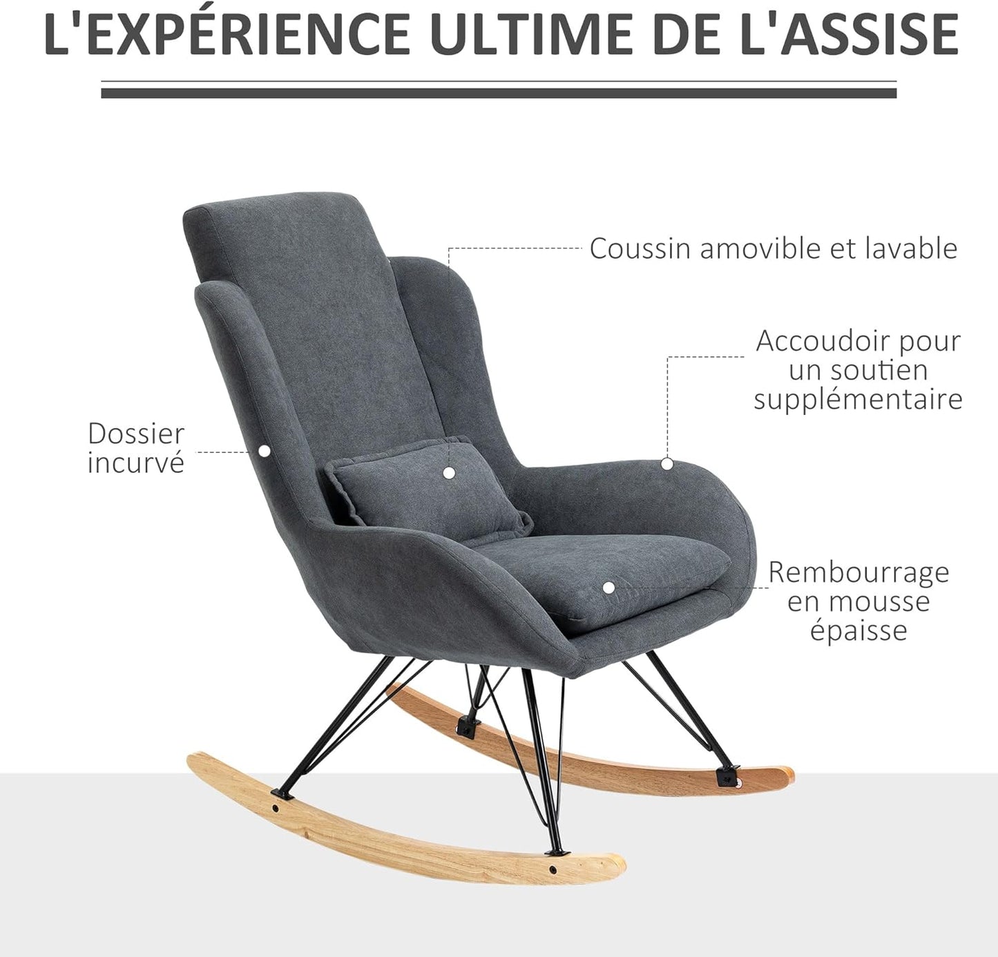 HOMCOM Rocking Chair with Ears