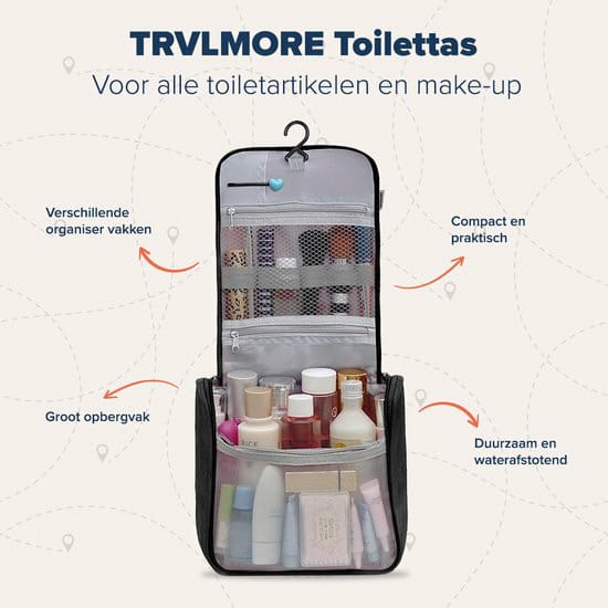TrvlMore Accessory Storage Bag Large Cosmetic Bag Hanging Bags Toiletry Waterproof Hanging Travel Bag