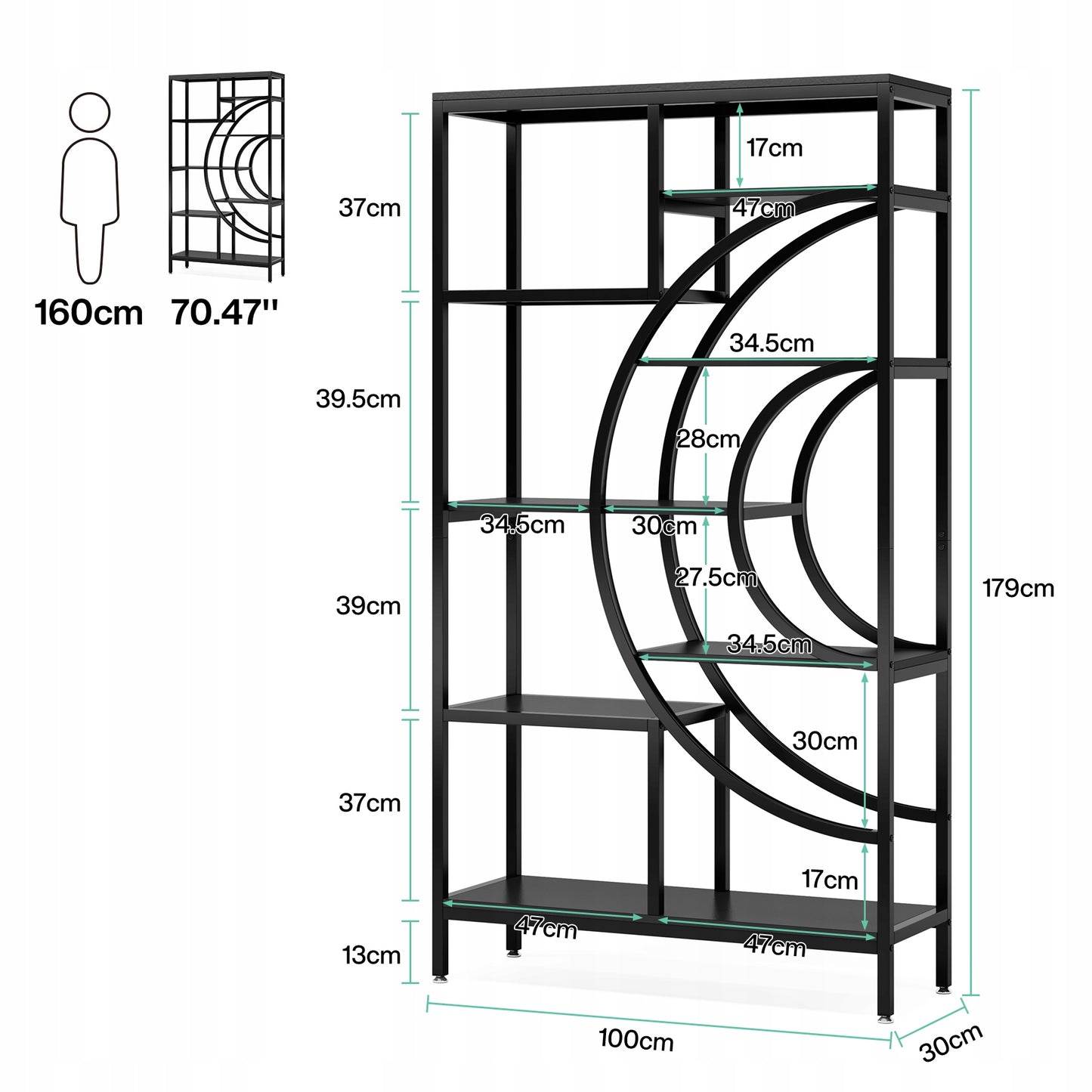 Tribesigns Industrial Wooden Bookshelf HOGA-NY189