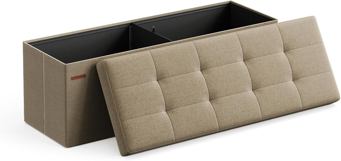 SONGMICS Folding Storage Ottoman Bench