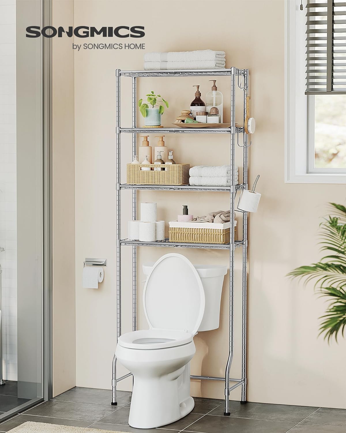 SONGMICS 4 Tier Over The Toilet Storage