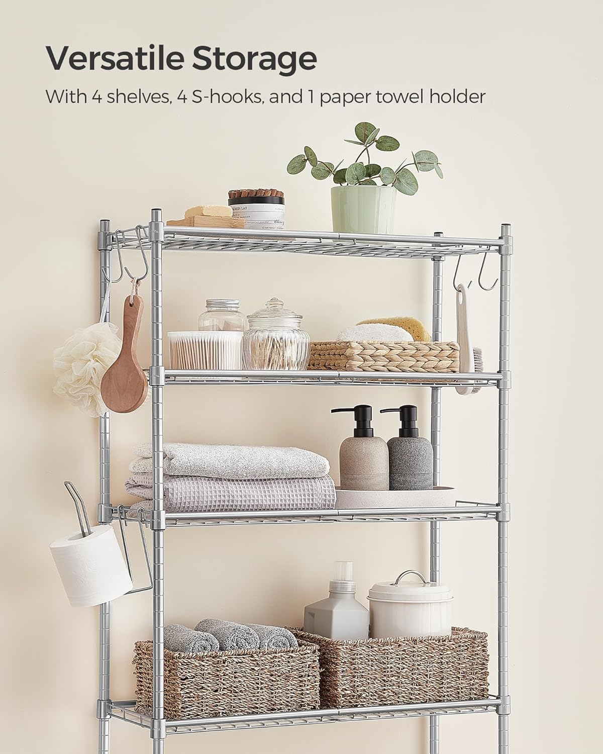 SONGMICS 4 Tier Over The Toilet Storage