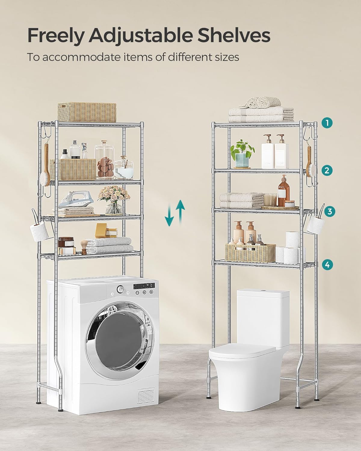 SONGMICS 4 Tier Over The Toilet Storage
