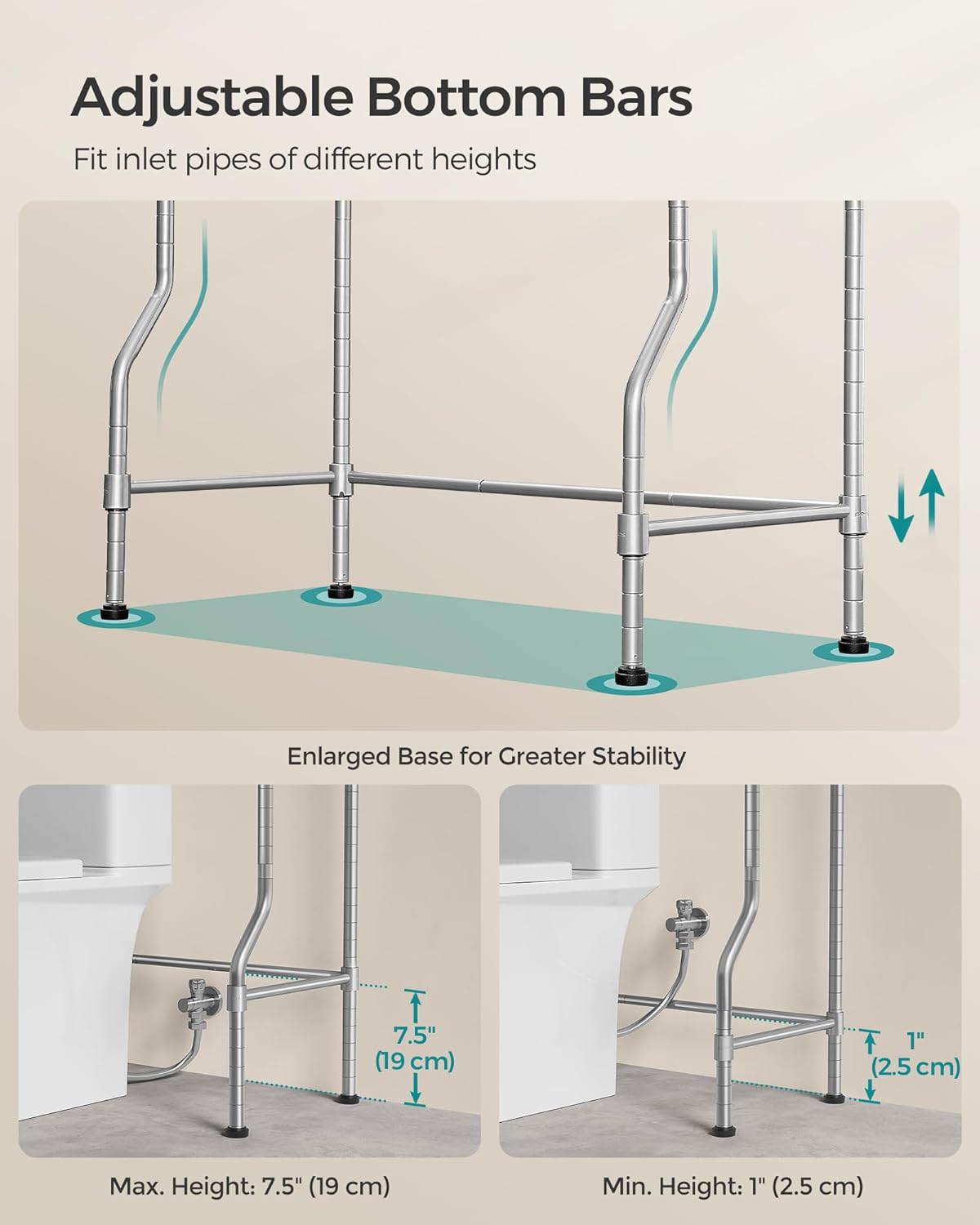SONGMICS 4 Tier Over The Toilet Storage