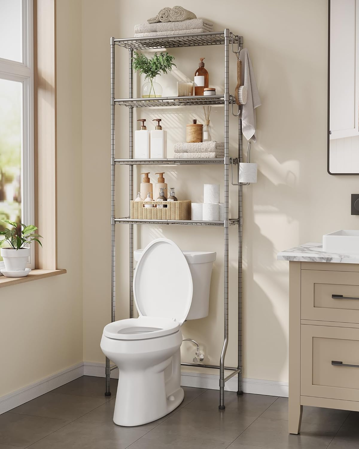 SONGMICS 4 Tier Over The Toilet Storage