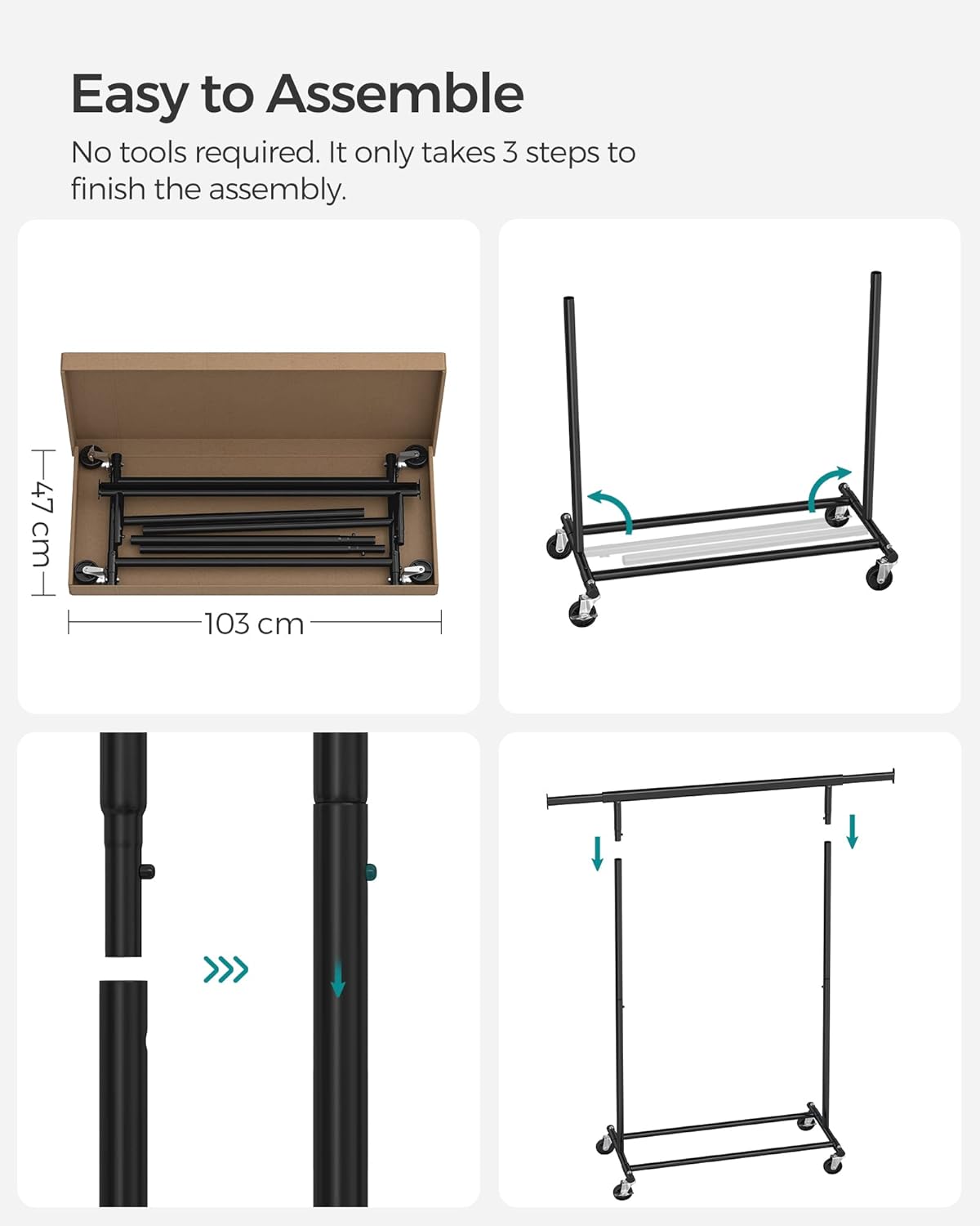 SONGMICS Clothes Rack on Wheels