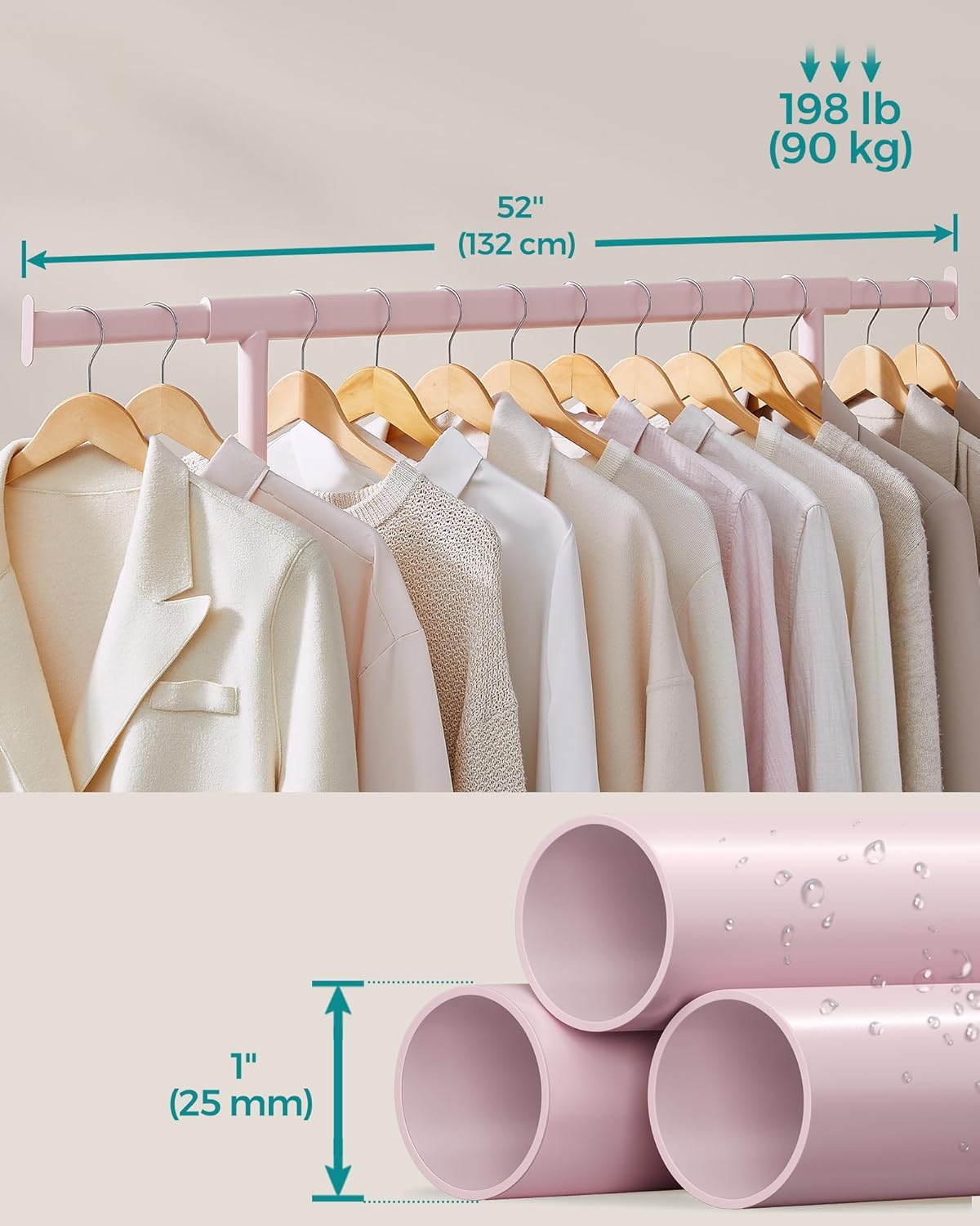 SONGMICS Clothes Rack on Wheels