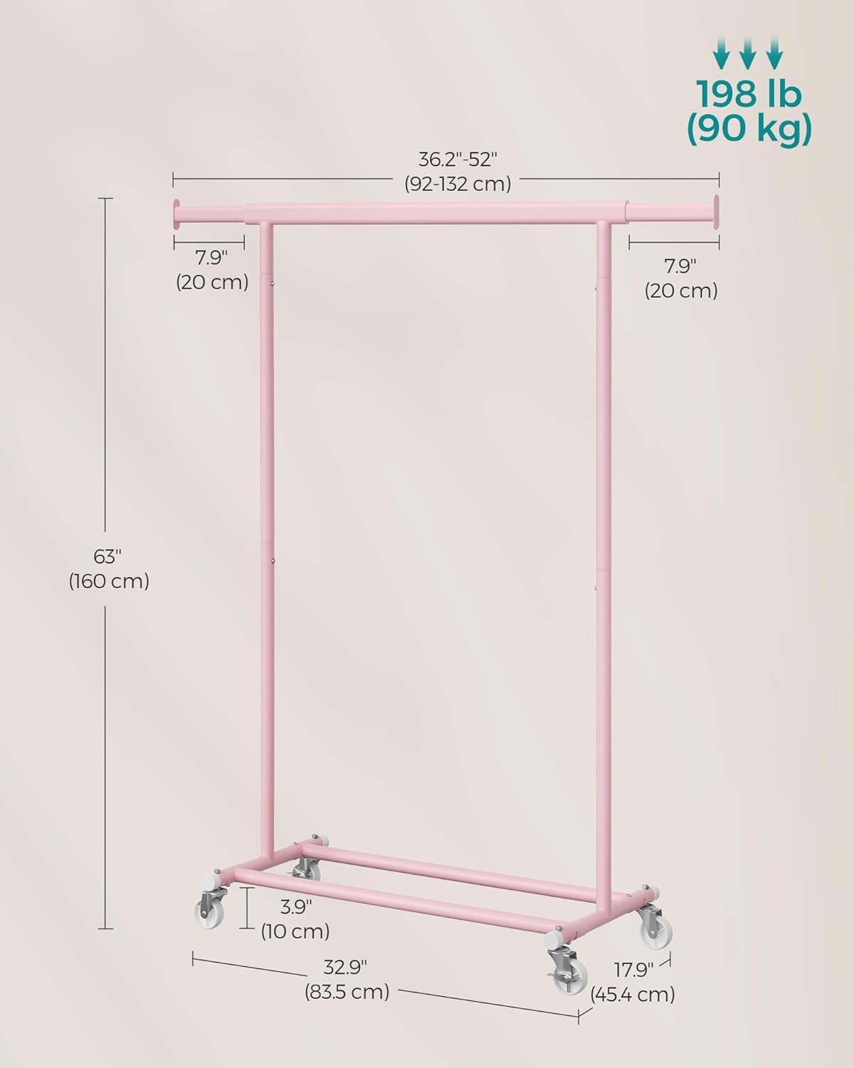 SONGMICS Clothes Rack on Wheels