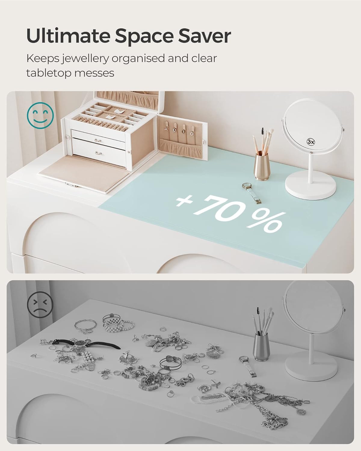 SONGMICS Jewellery Box 3 Layers