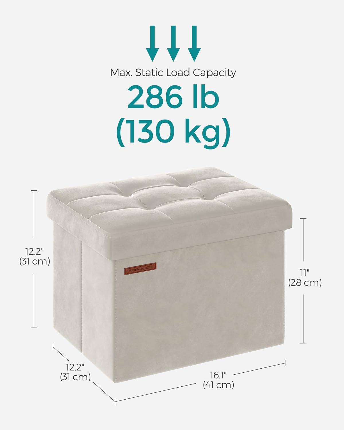 SONGMICS Storage Stool