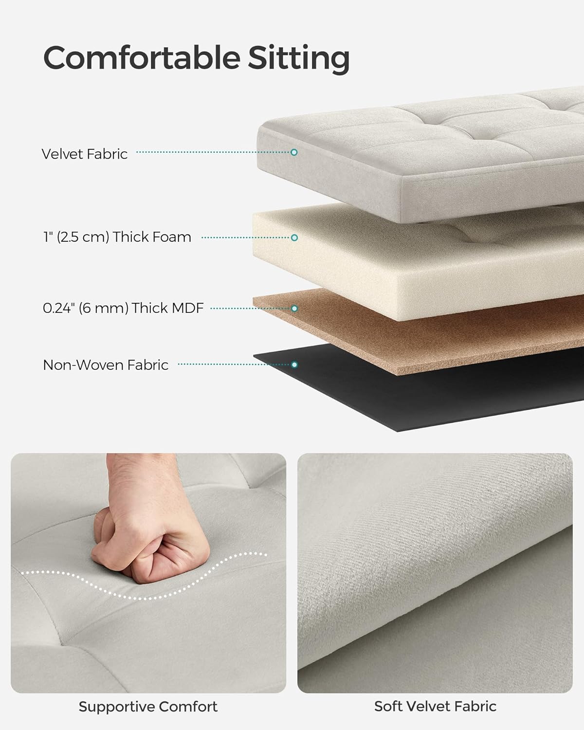 SONGMICS Storage Stool