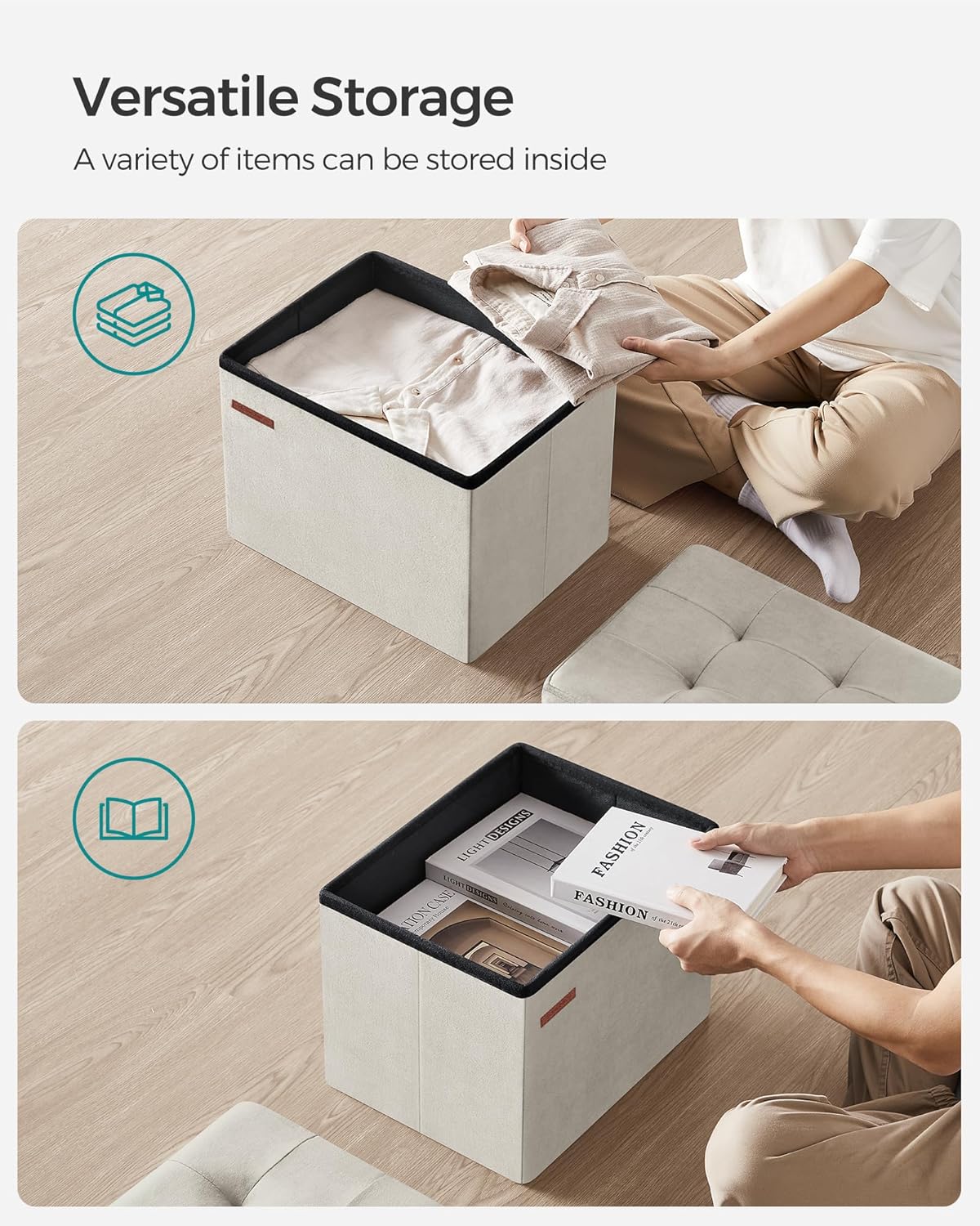 SONGMICS Storage Stool
