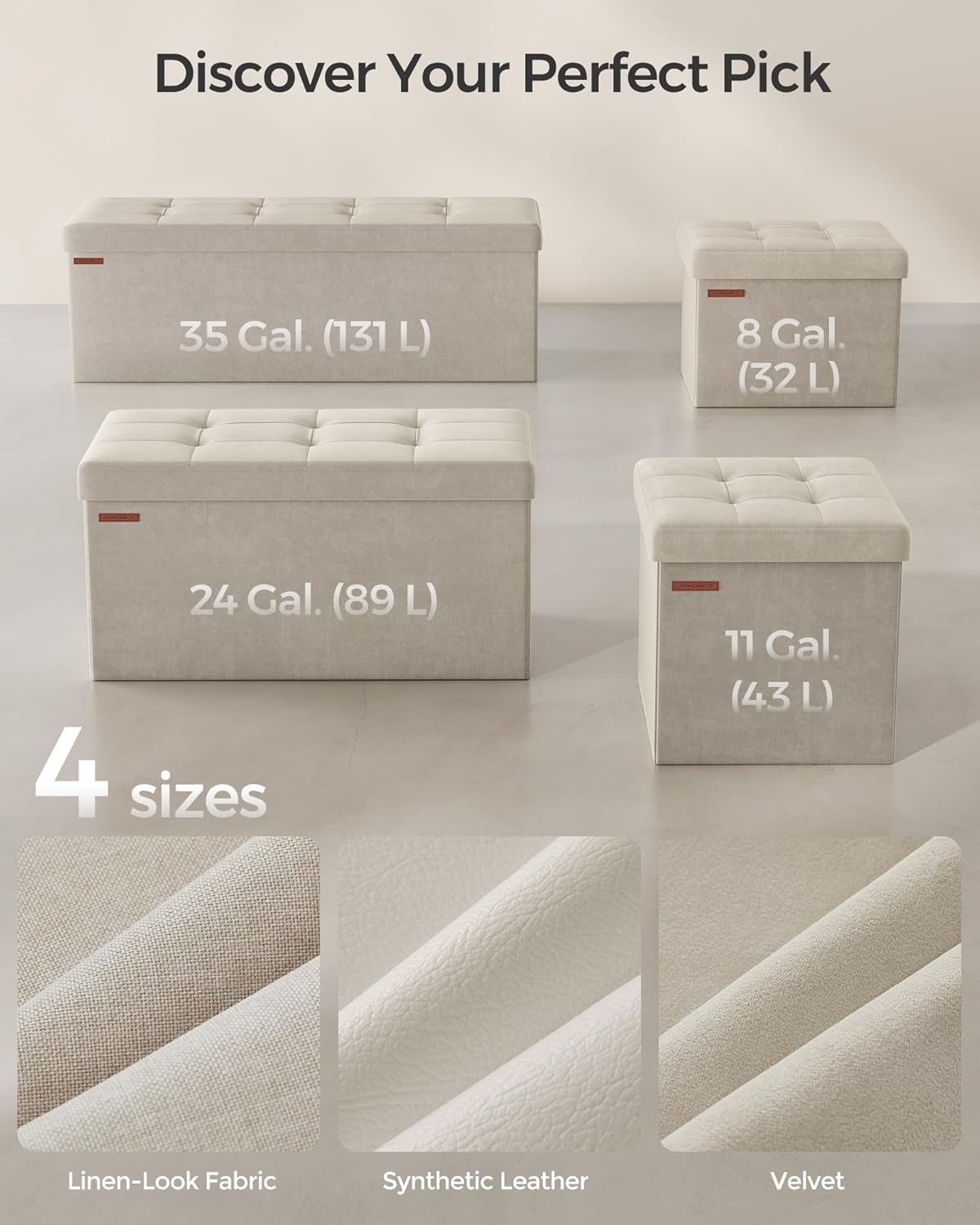 SONGMICS Storage Stool