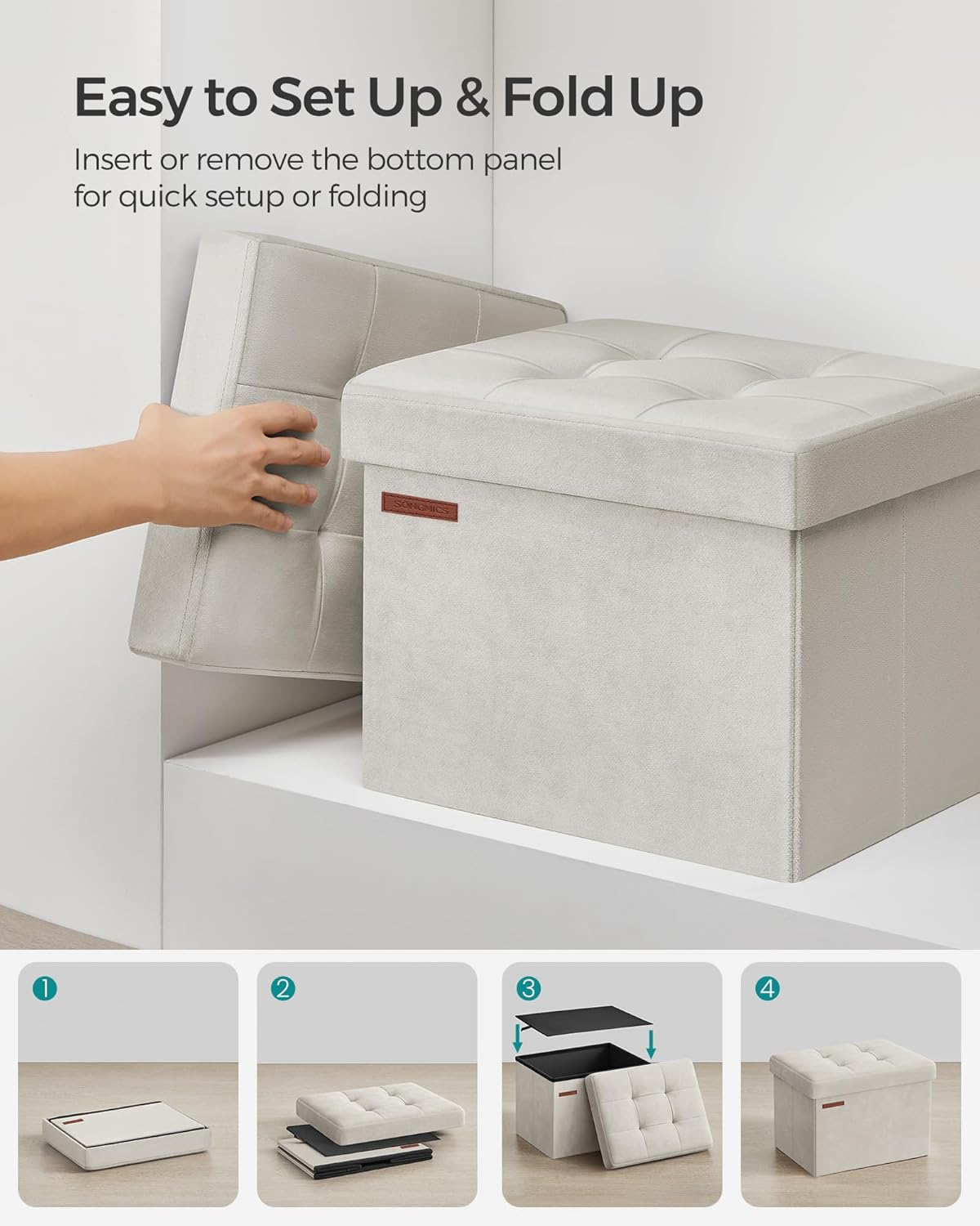 SONGMICS Storage Stool