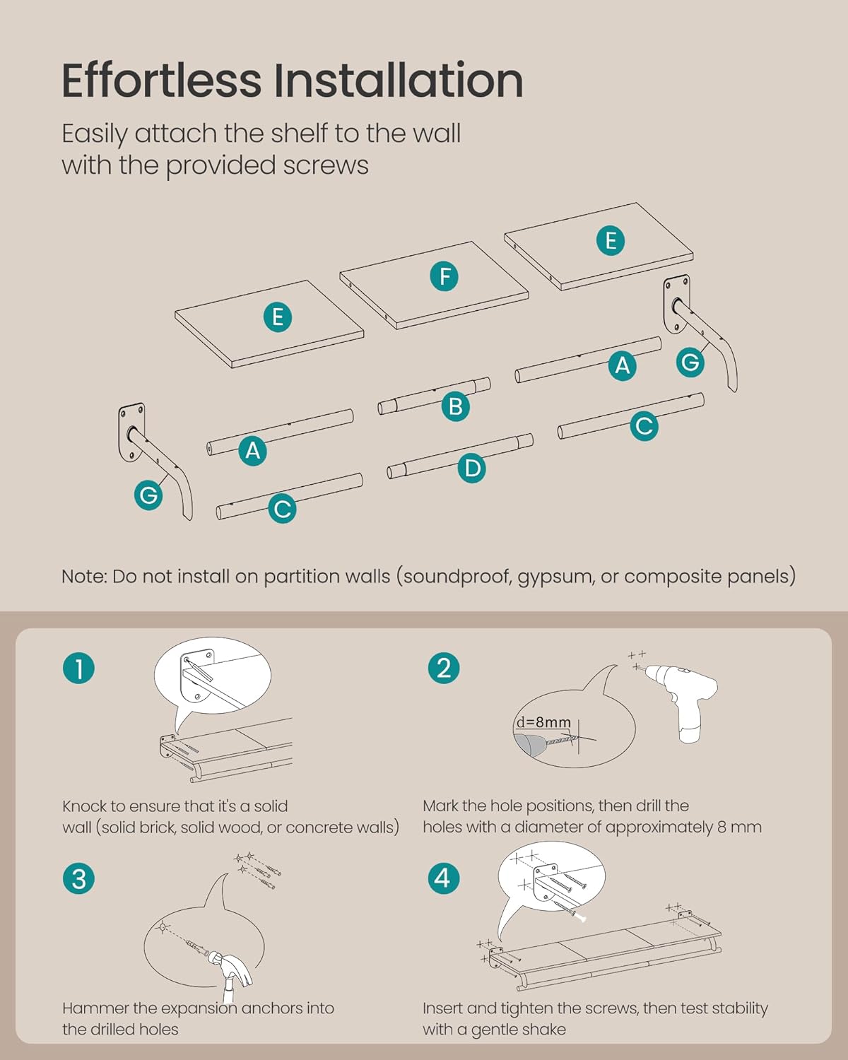 SONGMICS Wall-Mounted Coat Rack